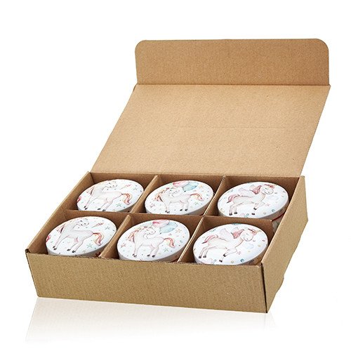 Assorted Unicorn Design Moonstone Artistic Tin Candle | #product_category# - OneRoofGifts