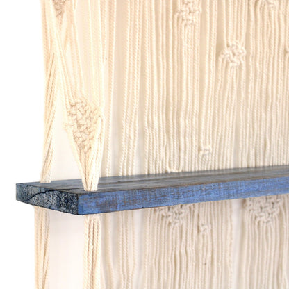 Blue Natural Macrame Hanging Shelves | #product_category# - OneRoofGifts