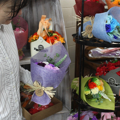 Blue Standing Soap Flower Bouquet | #product_category# - OneRoofGifts