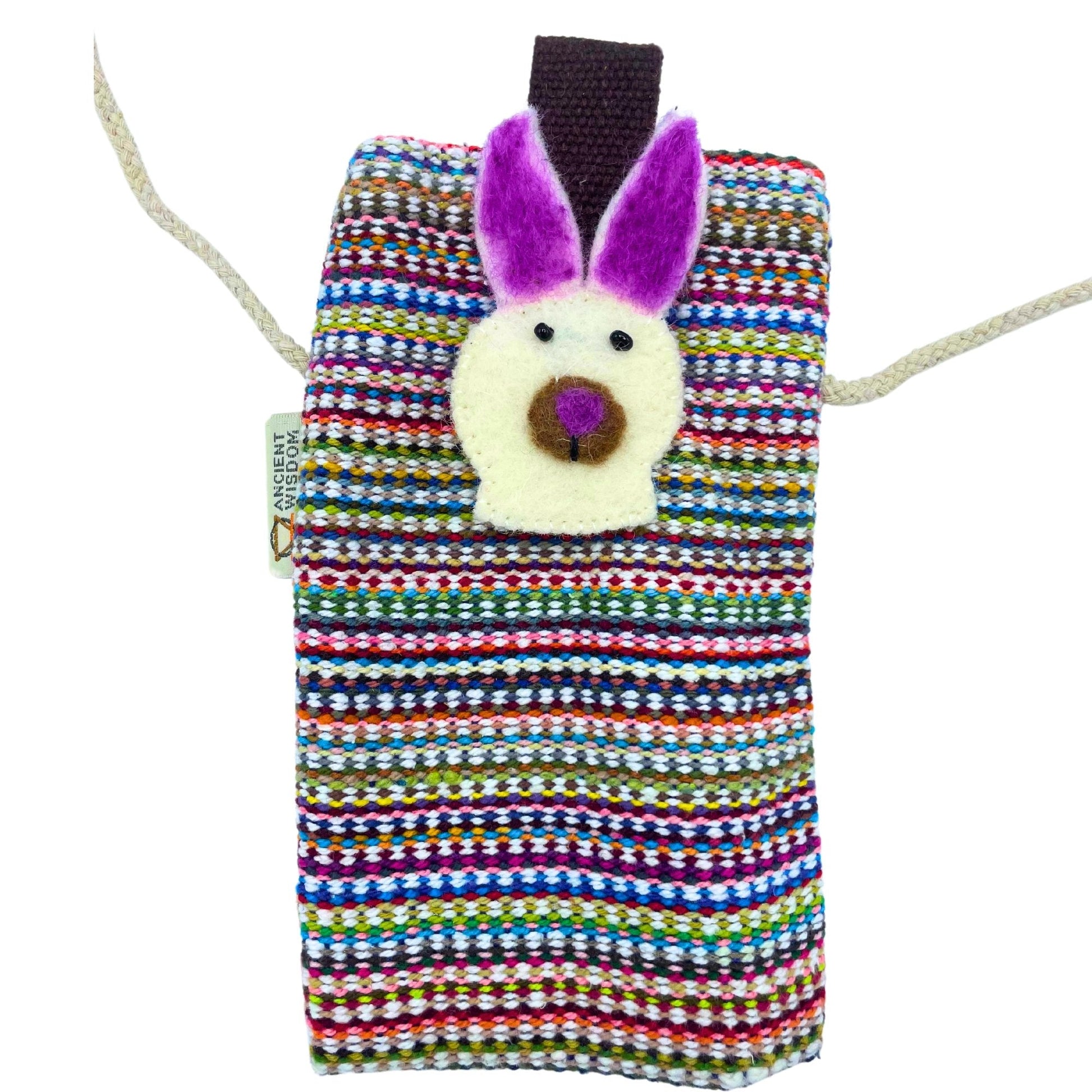 Bunny Decor Pink Striped Phone Holder Bag | #product_category# - OneRoofGifts