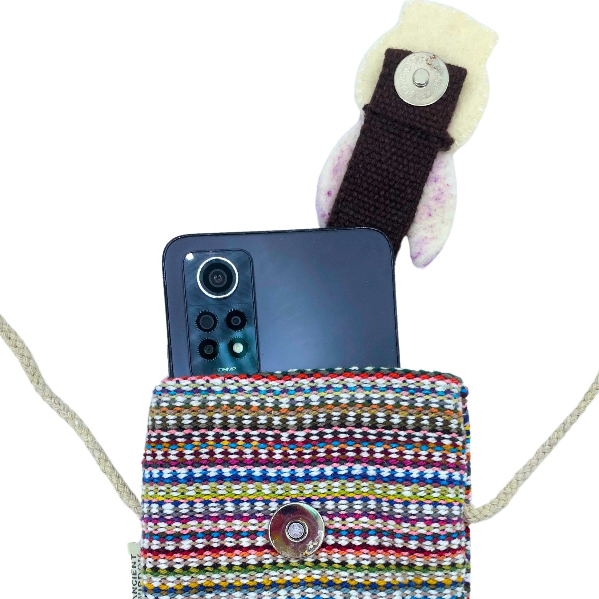 Bunny Decor Pink Striped Phone Holder Bag | #product_category# - OneRoofGifts