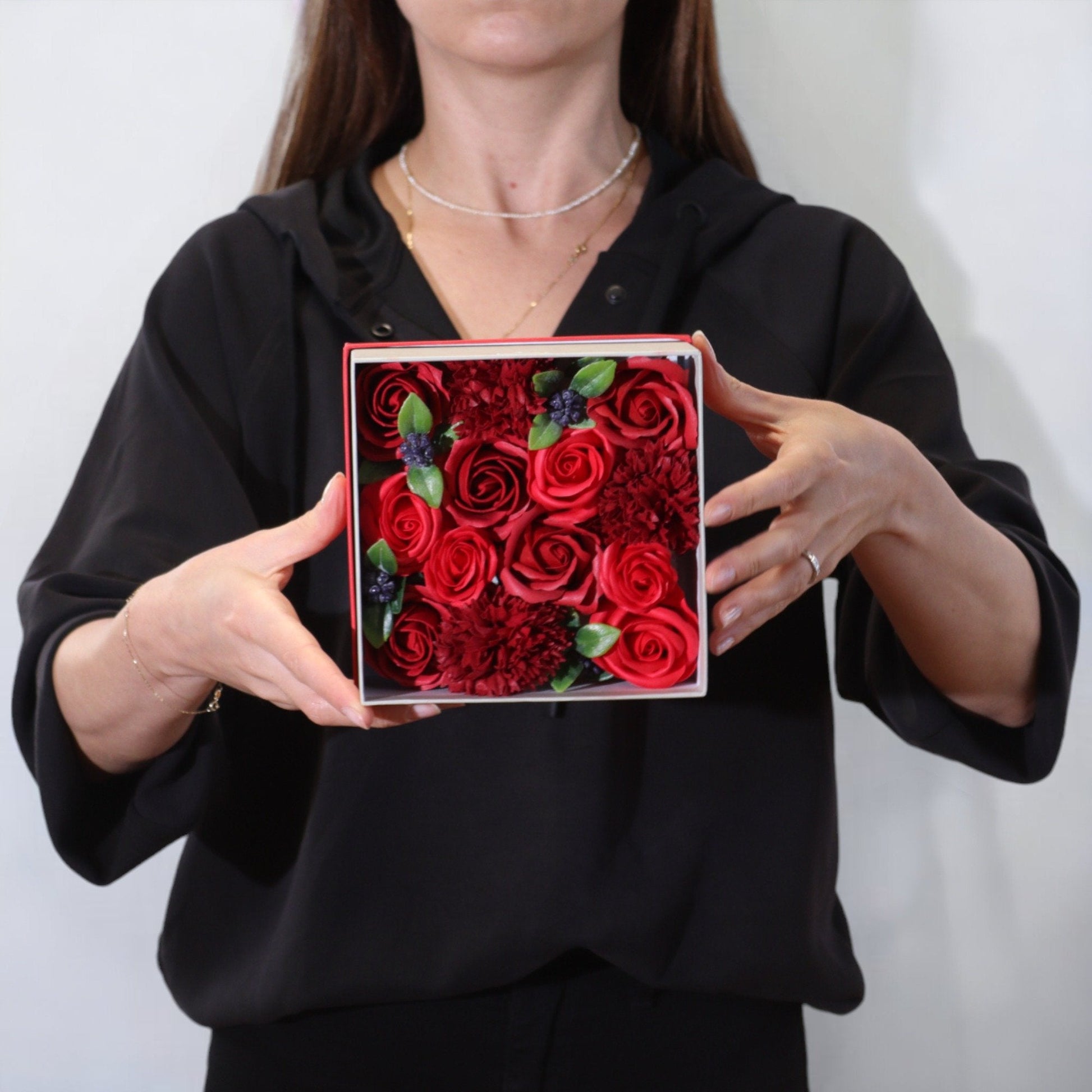 Classic Red Roses in Square Box | #product_category# - OneRoofGifts