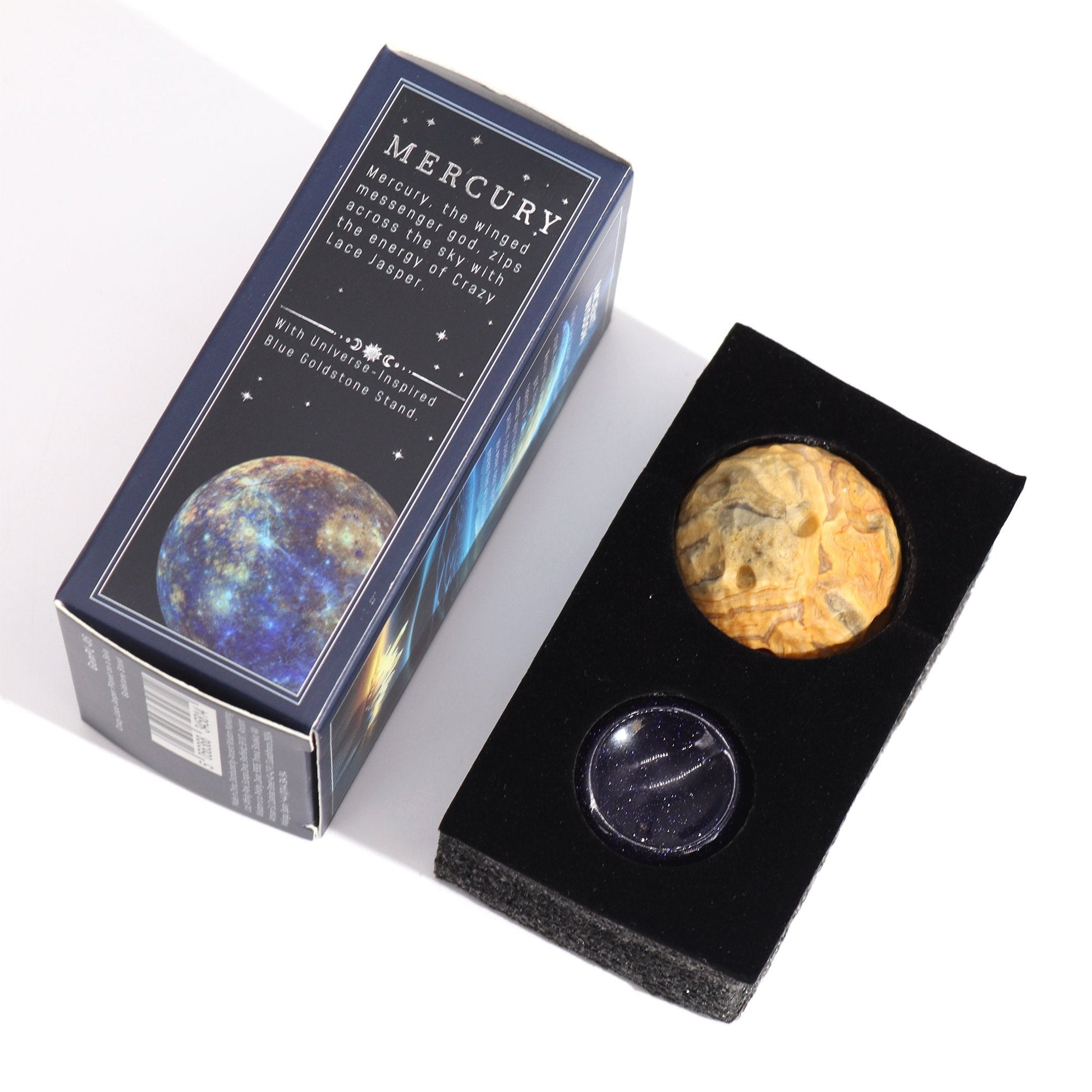 Crazy Lace Jasper Sphere with Goldstone Stand (Mercury) | #product_category# - OneRoofGifts