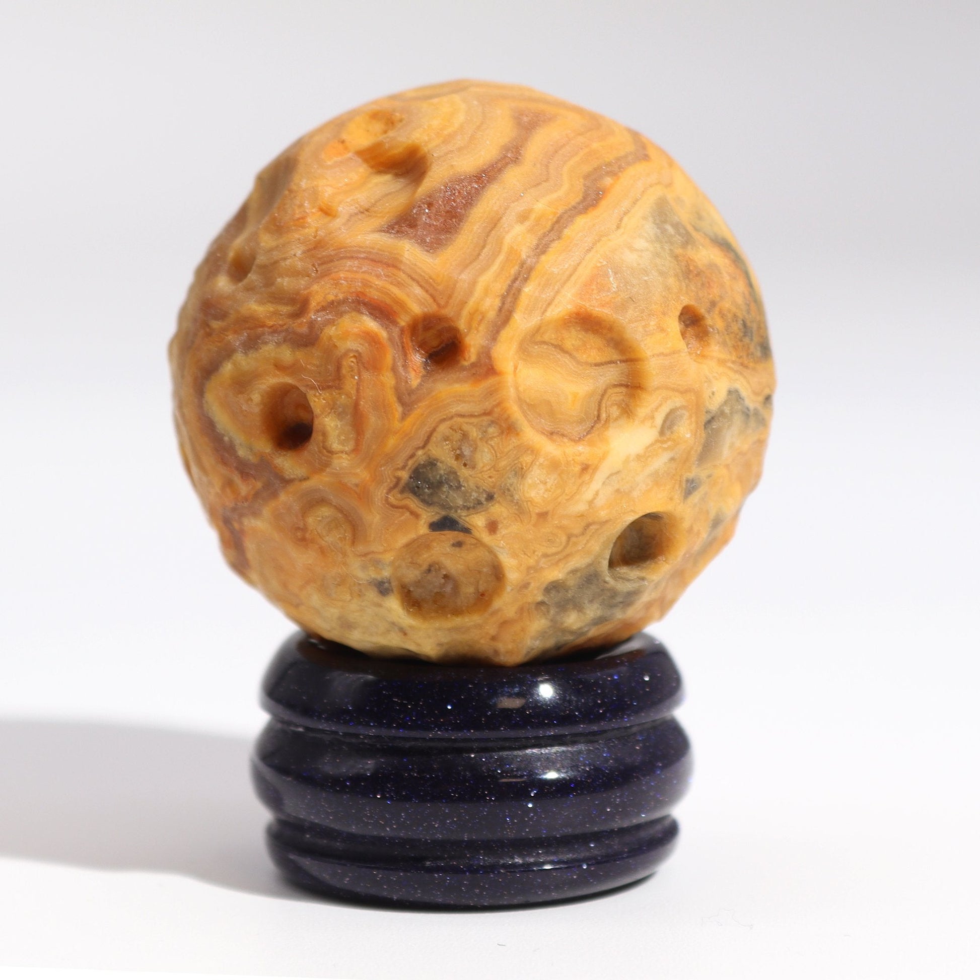 Crazy Lace Jasper Sphere with Goldstone Stand (Mercury) | #product_category# - OneRoofGifts