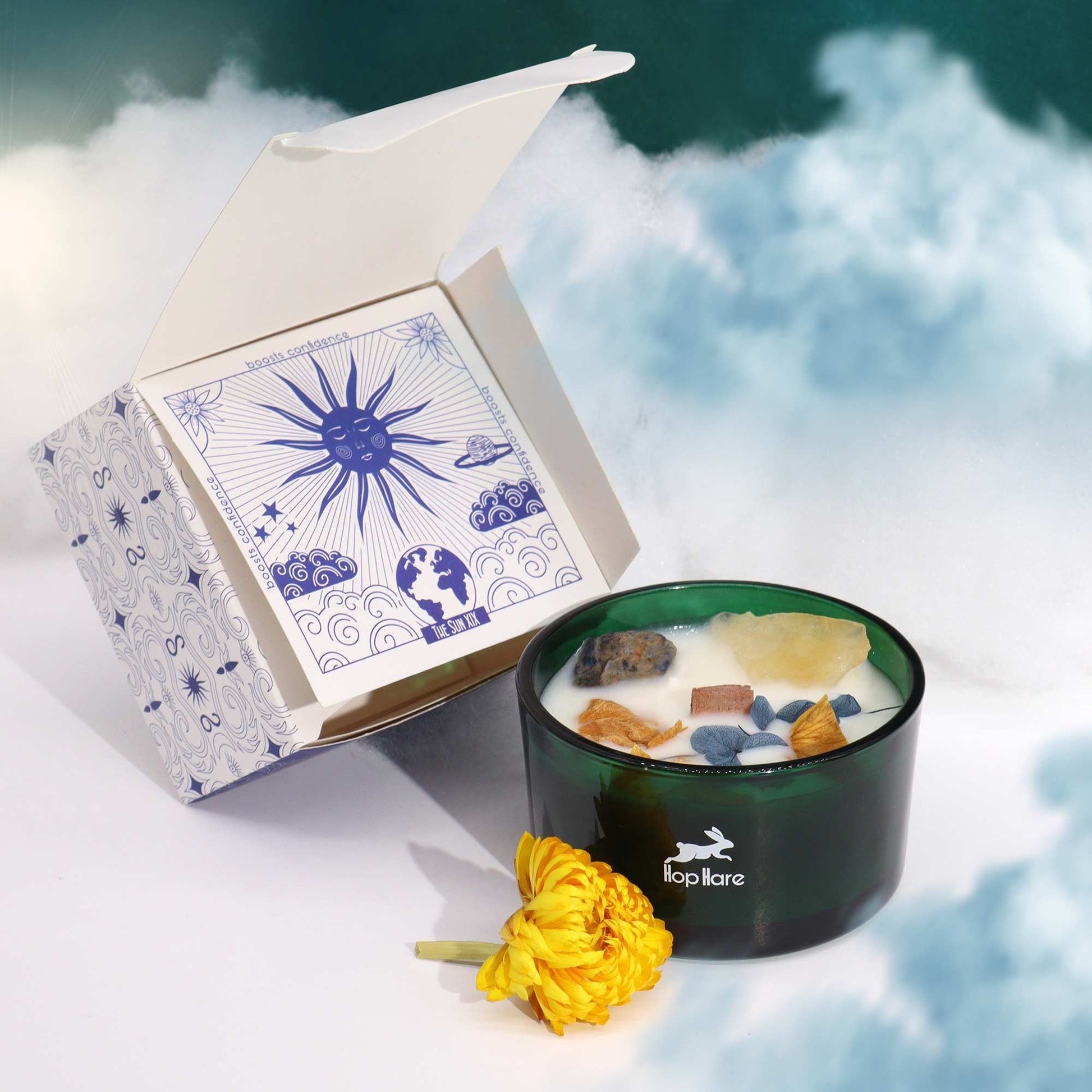 Crystal Magic Candle - Hop Hare, Sun Flower Design | #product_category# - OneRoofGifts