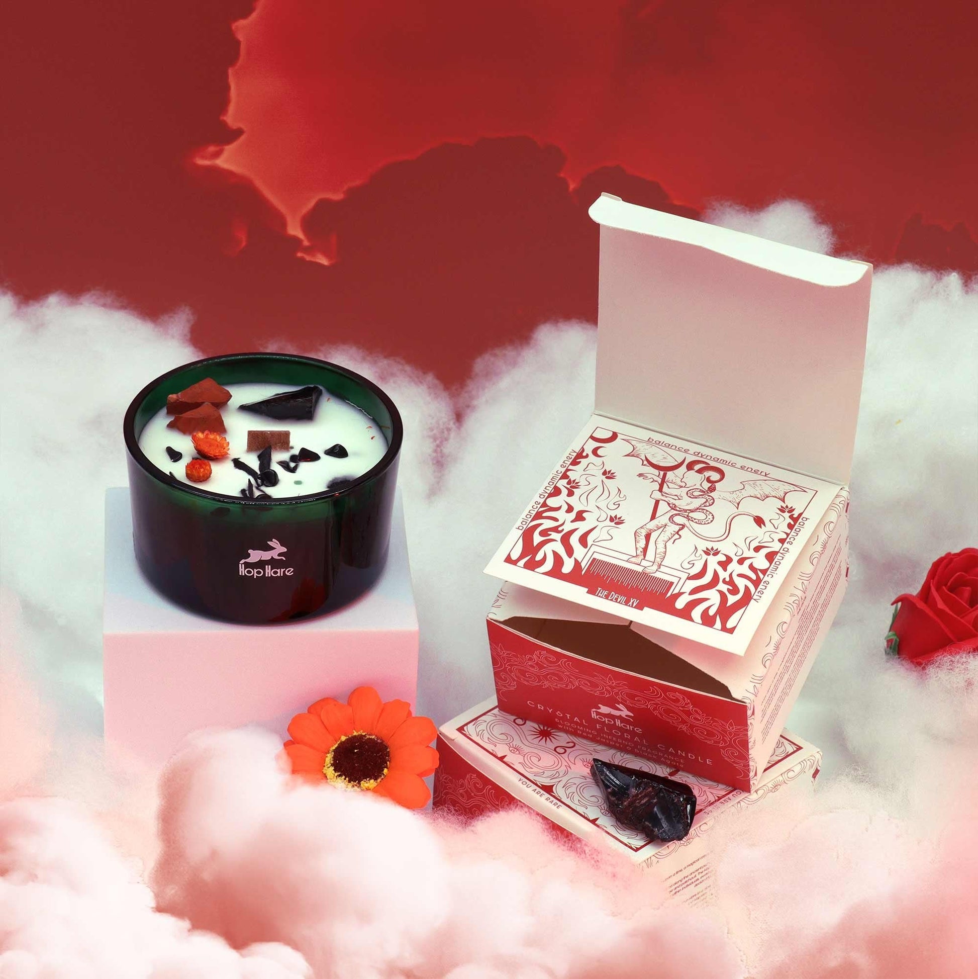 Crystal Magic Flower Candle, Hop Hare, The Devil Design | #product_category# - OneRoofGifts