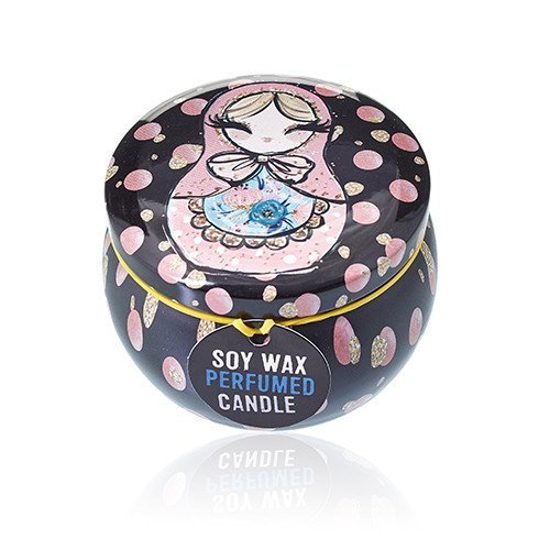Dolly Blue Russian Dolls Design Artistic Tin Candle | #product_category# - OneRoofGifts