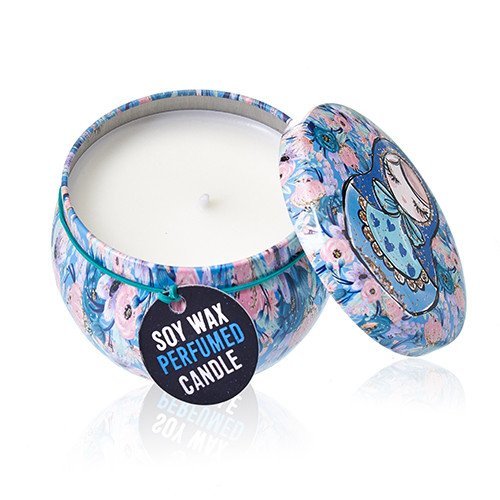 Dolly Blue Russian Dolls Design Artistic Tin Candle | #product_category# - OneRoofGifts