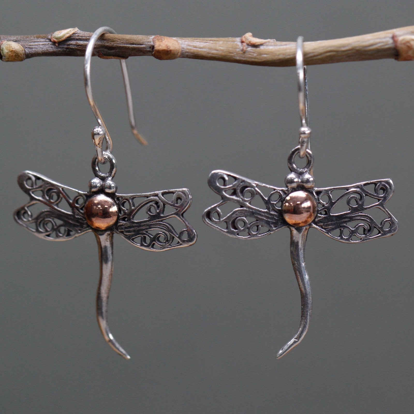 Dragonfly Earrings in Silver and Gold | #product_category# - OneRoofGifts
