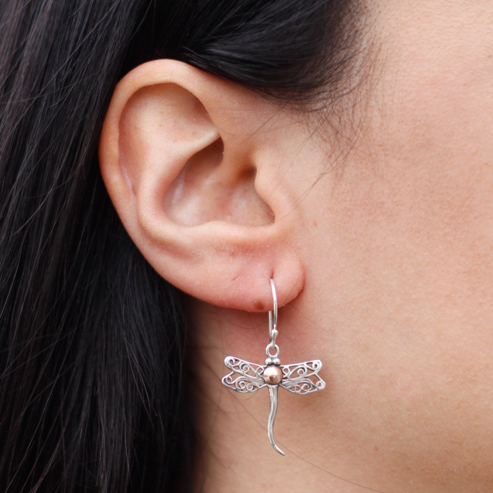 Dragonfly Earrings in Silver and Gold | #product_category# - OneRoofGifts