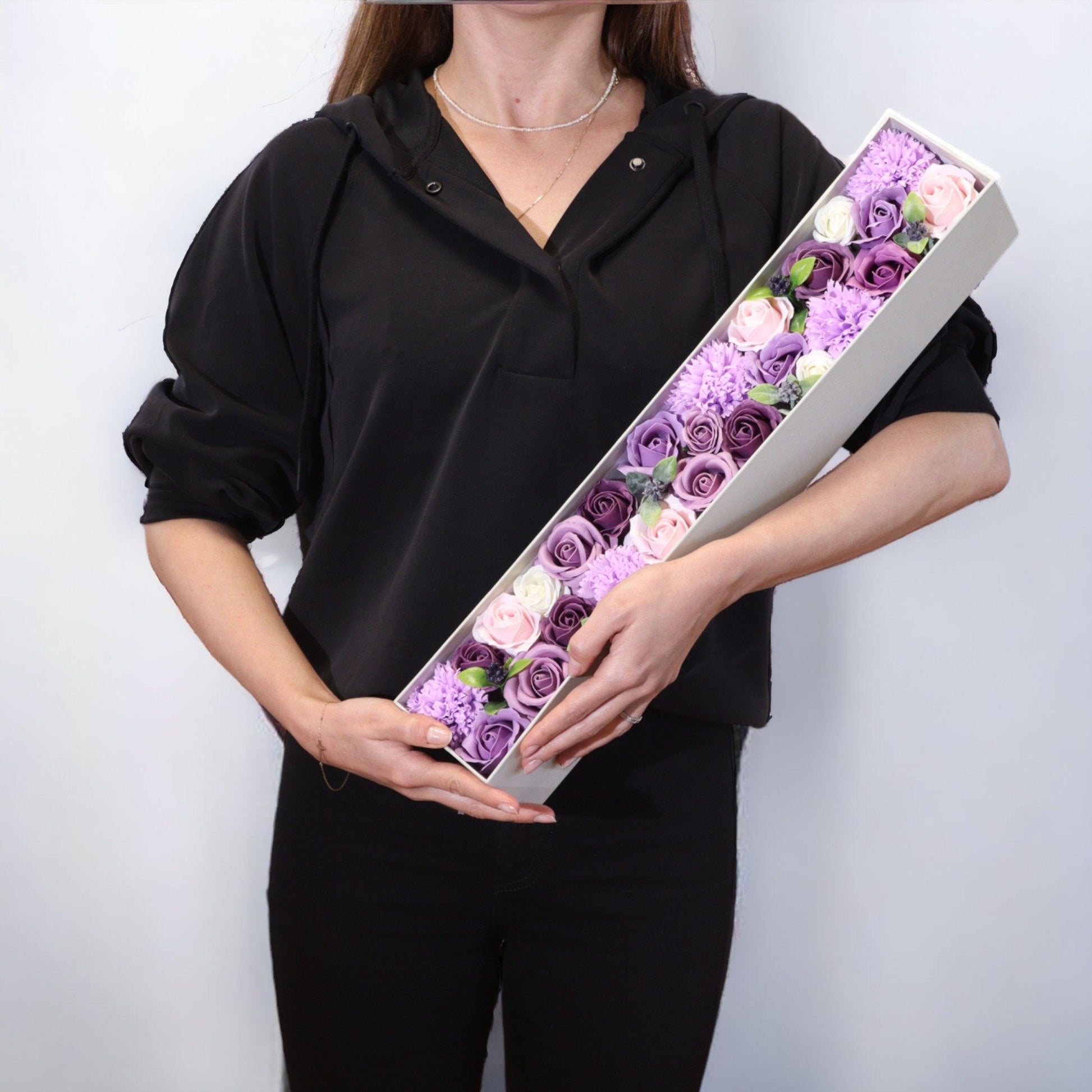 Extra Long Box - Bouquet of Lavender, Rose, and Carnation | #product_category# - OneRoofGifts