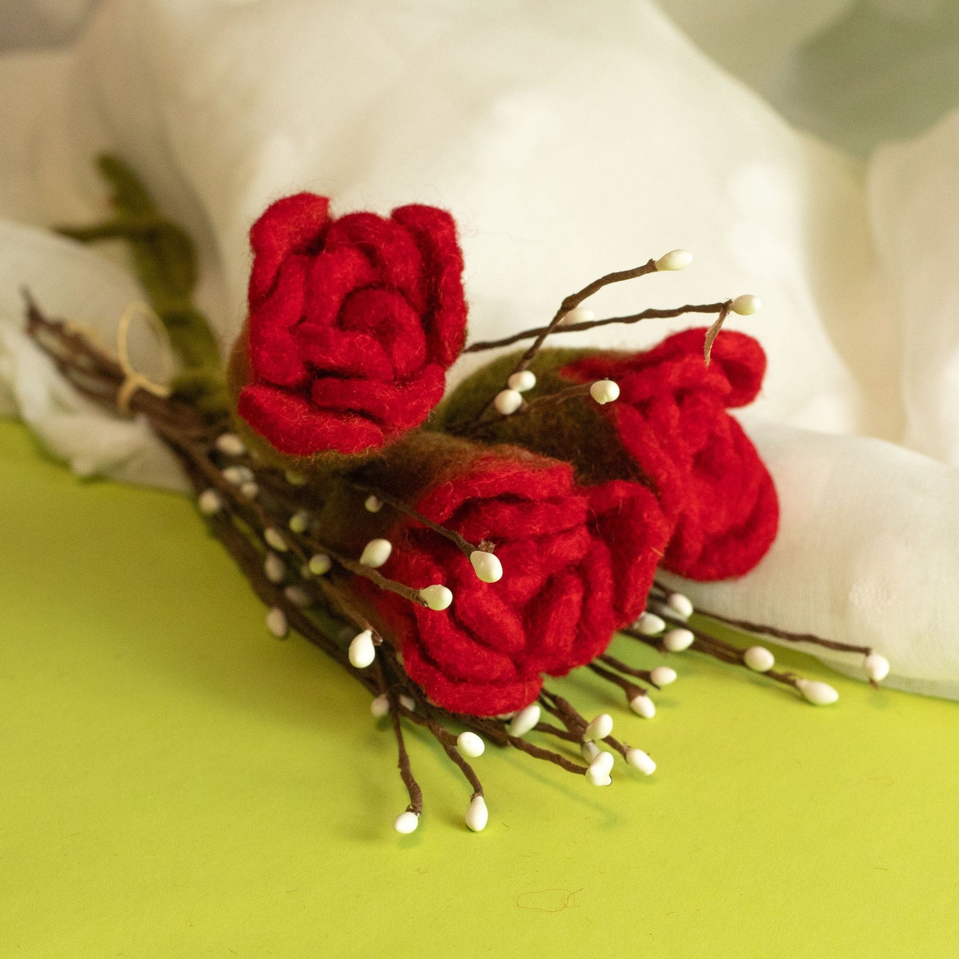 Felt Flower Roses, Red | #product_category# - OneRoofGifts