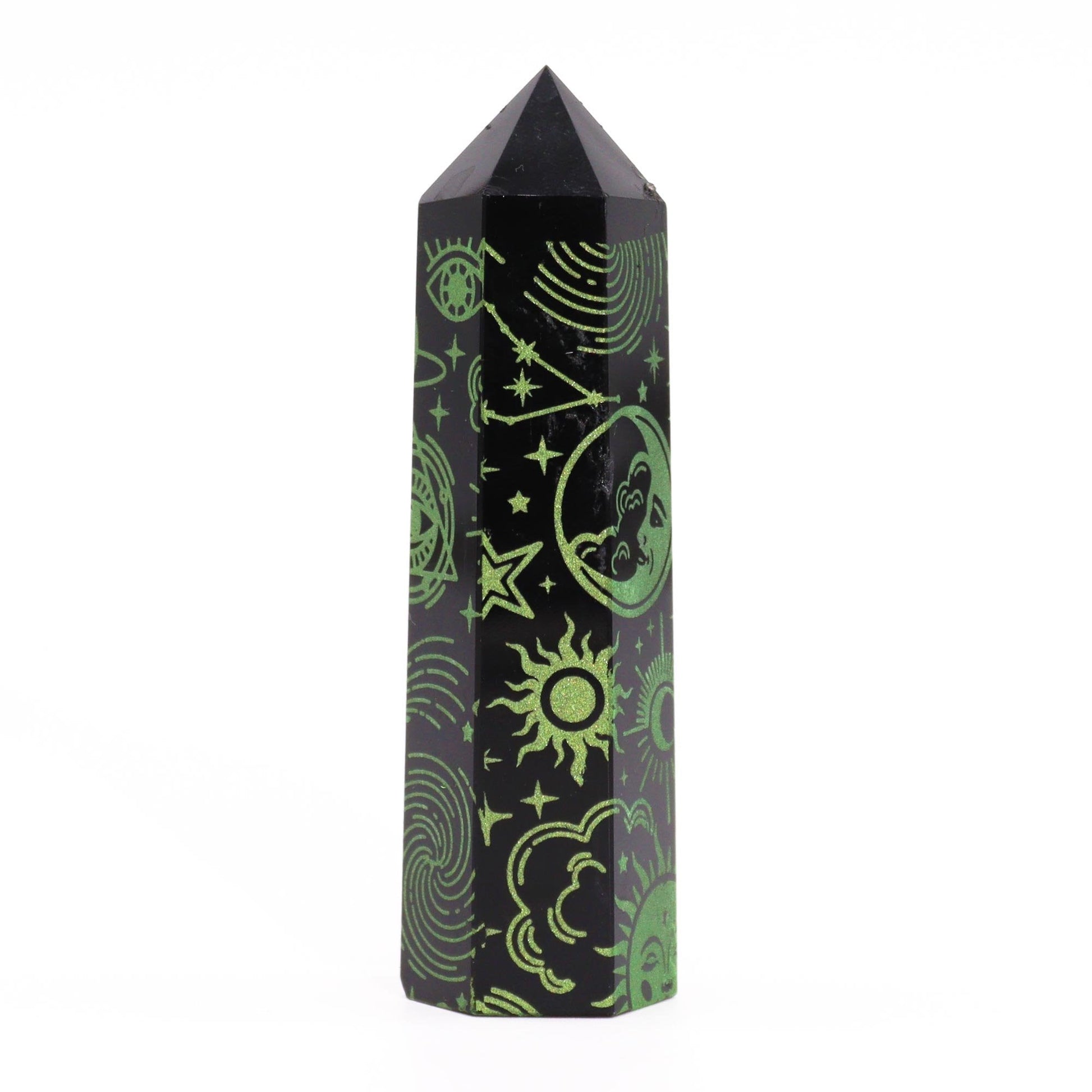 Forest Green Black Obsidian Obelisk | #product_category# - OneRoofGifts