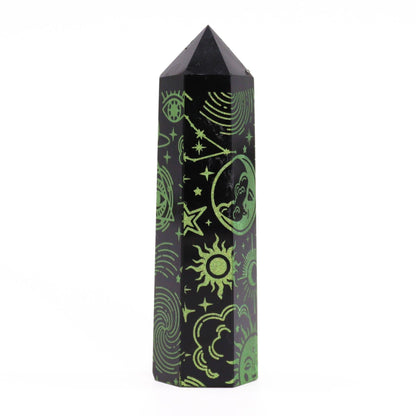 Forest Green Black Obsidian Obelisk | #product_category# - OneRoofGifts