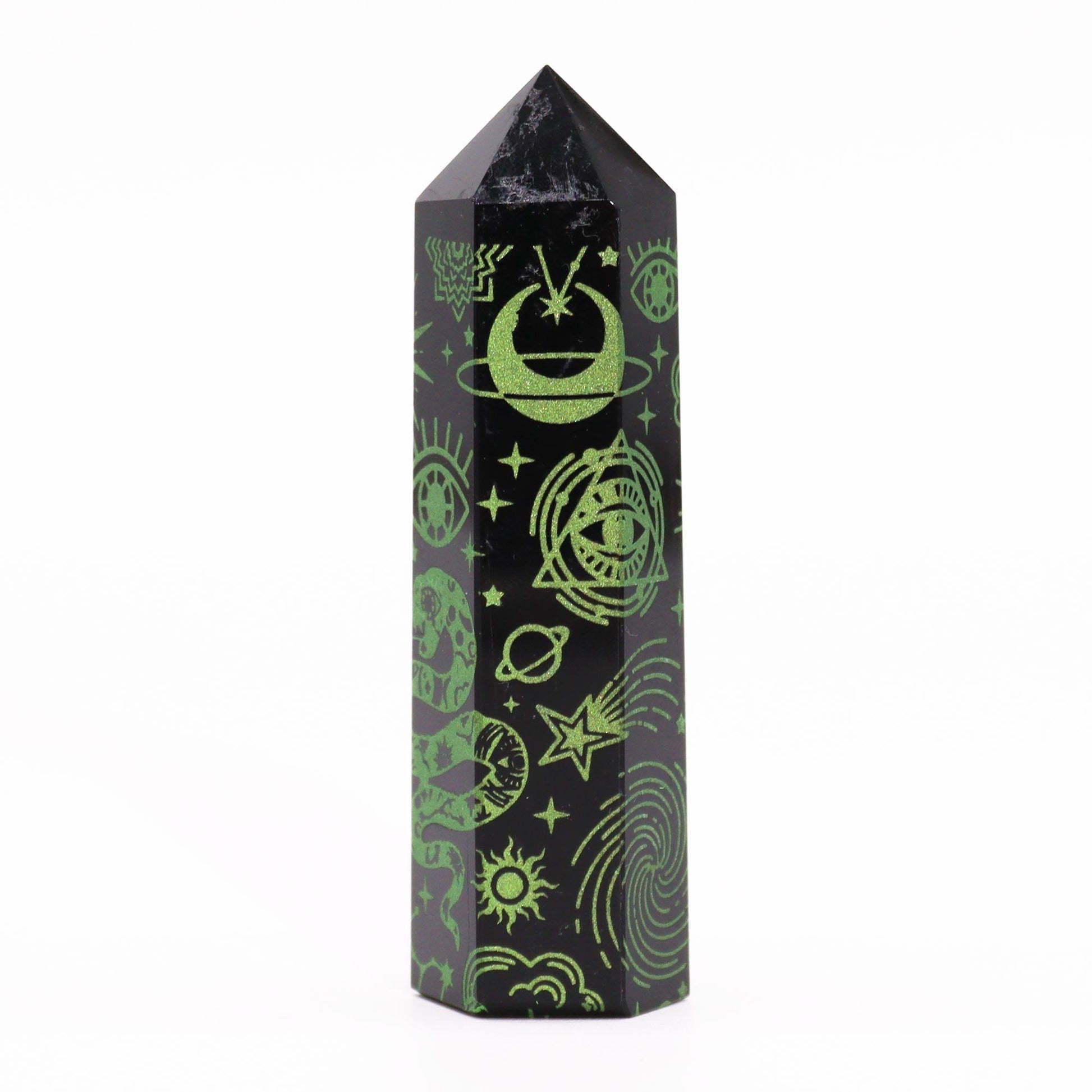 Forest Green Black Obsidian Obelisk | #product_category# - OneRoofGifts