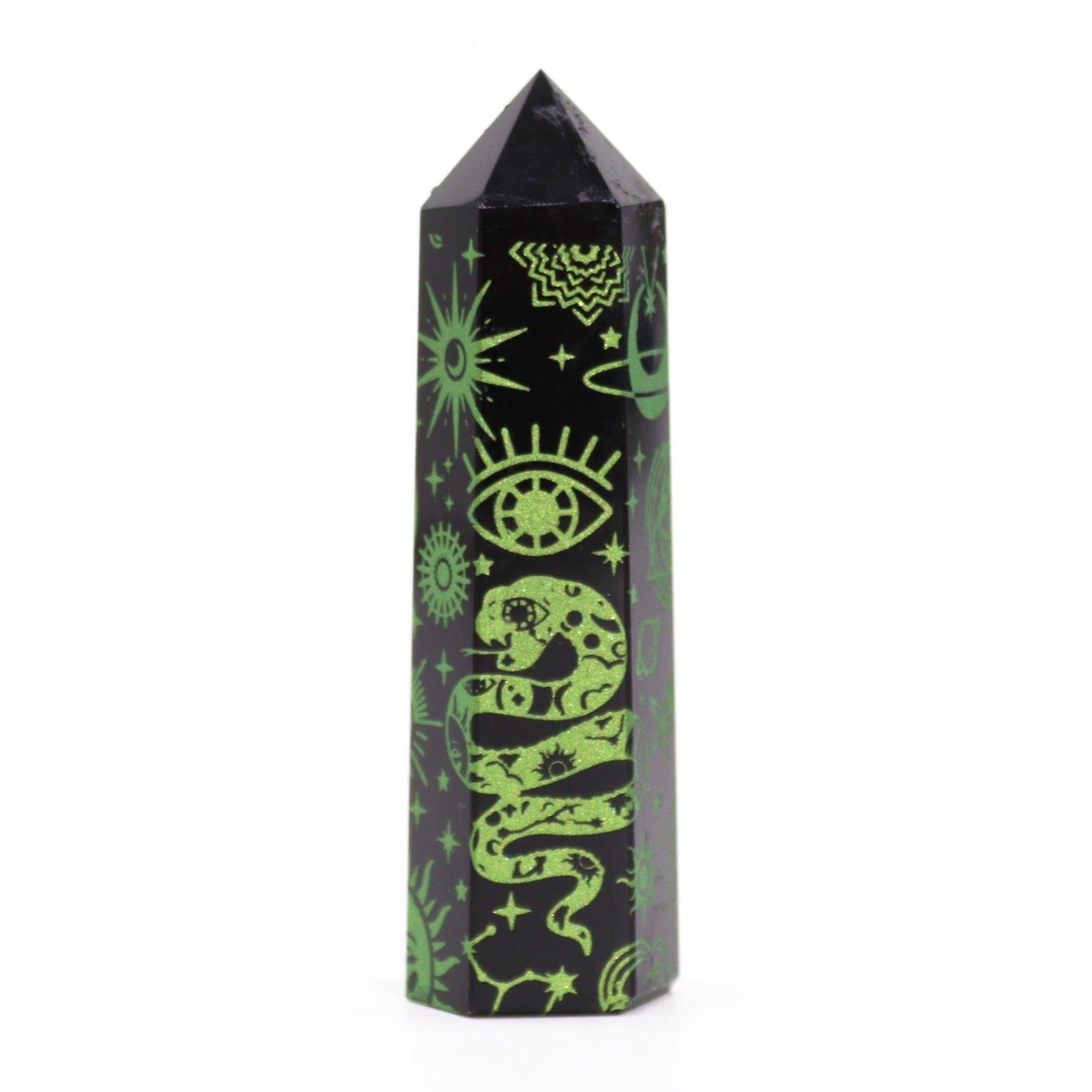 Forest Green Black Obsidian Obelisk | #product_category# - OneRoofGifts