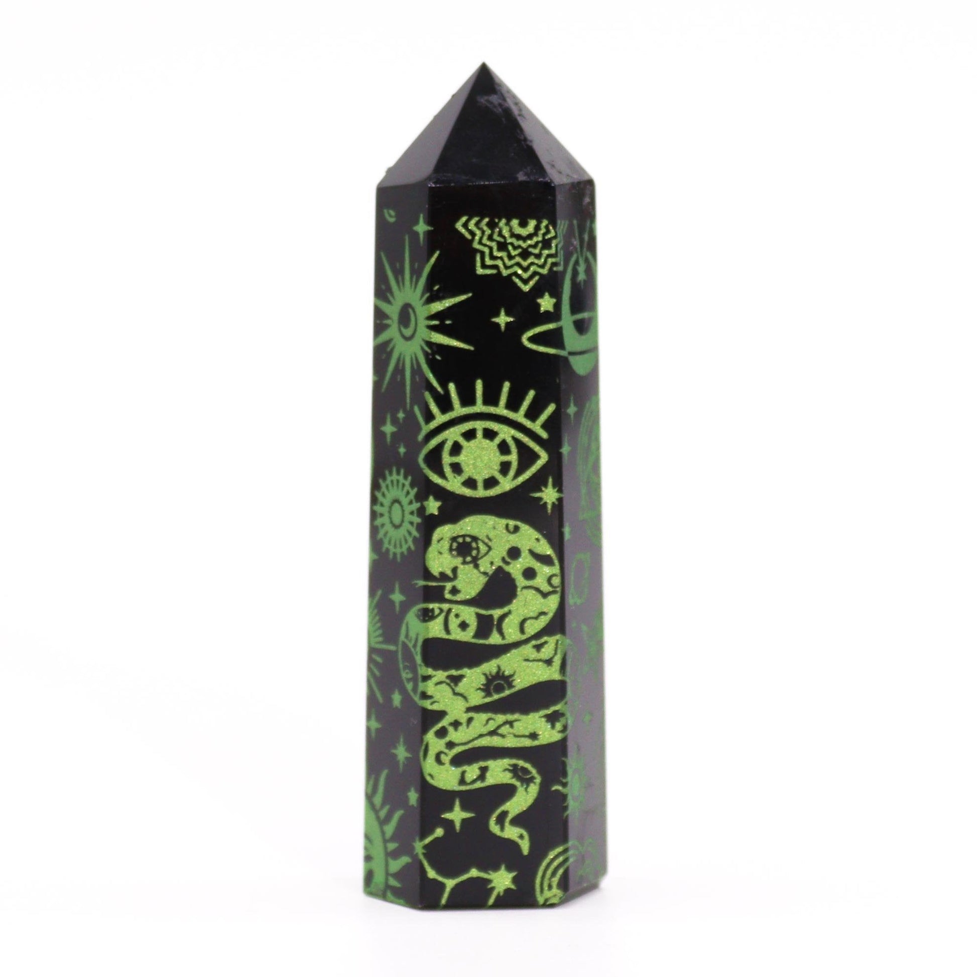 Forest Green Black Obsidian Obelisk | #product_category# - OneRoofGifts