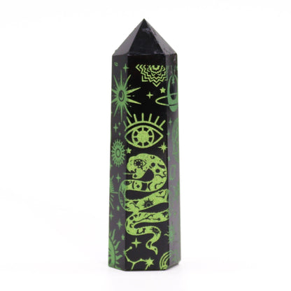 Forest Green Black Obsidian Obelisk | #product_category# - OneRoofGifts