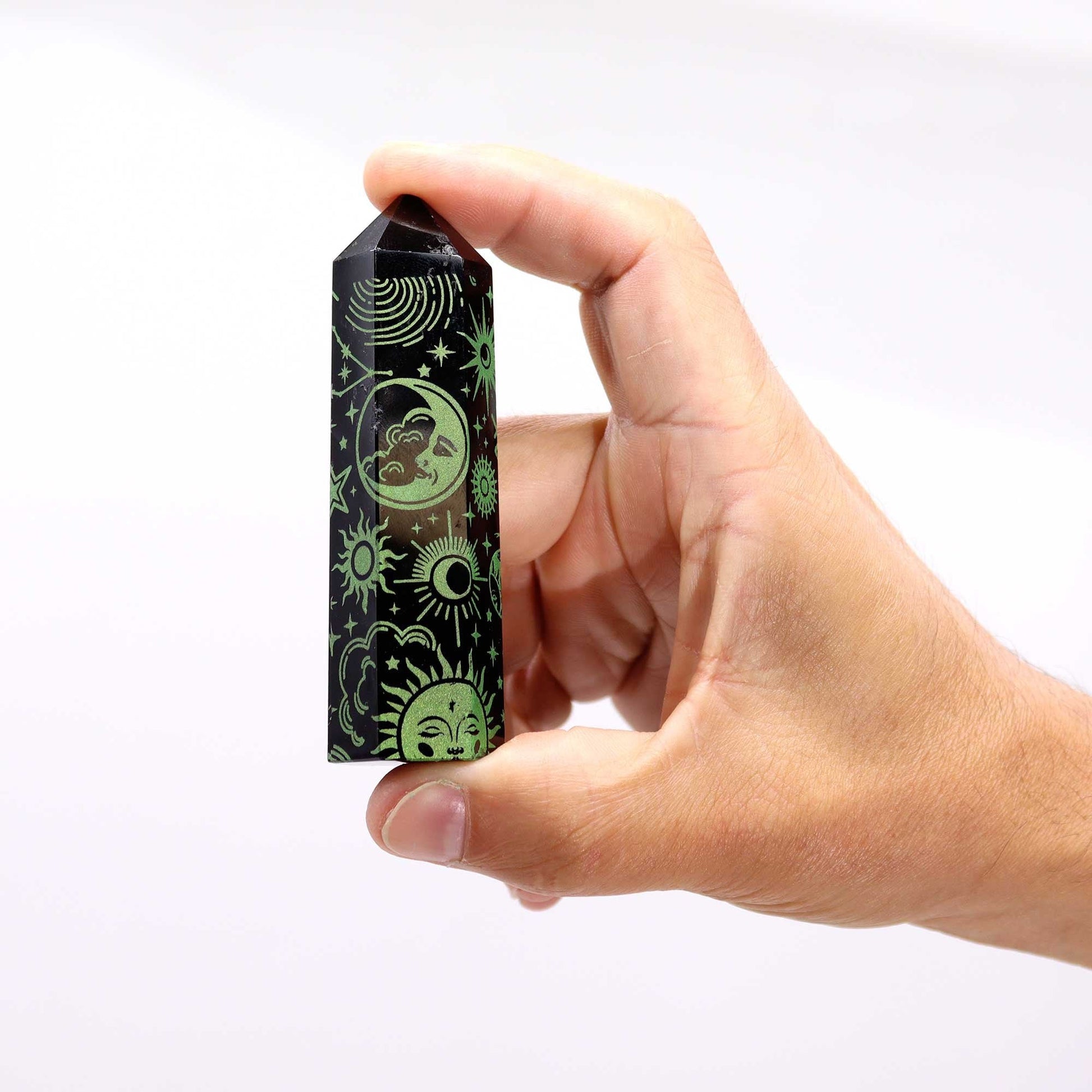 Forest Green Black Obsidian Obelisk | #product_category# - OneRoofGifts