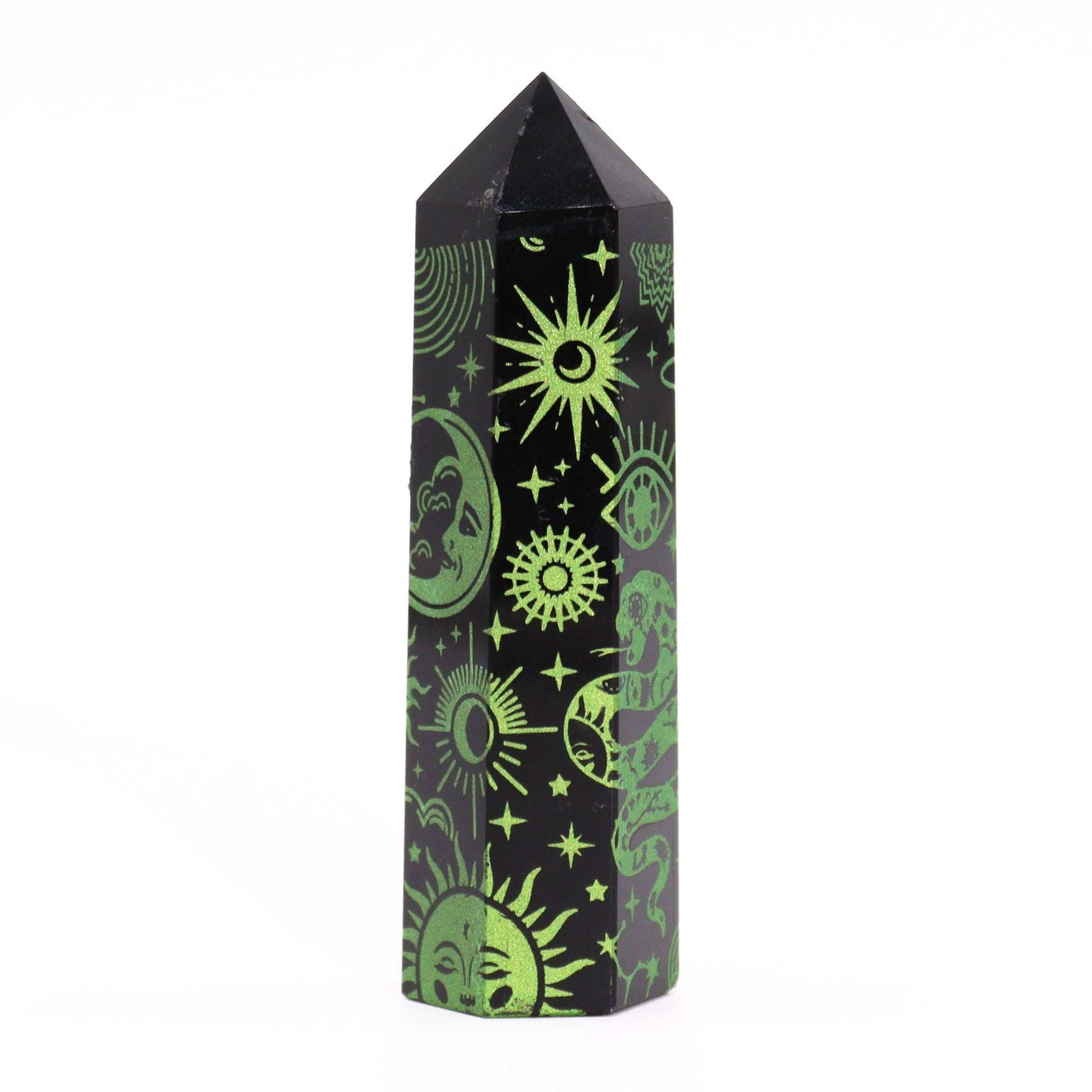 Forest Green Black Obsidian Obelisk | #product_category# - OneRoofGifts