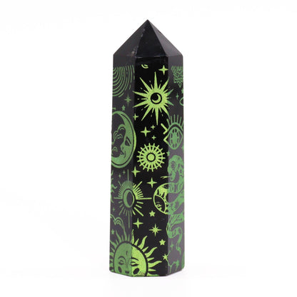 Forest Green Black Obsidian Obelisk | #product_category# - OneRoofGifts