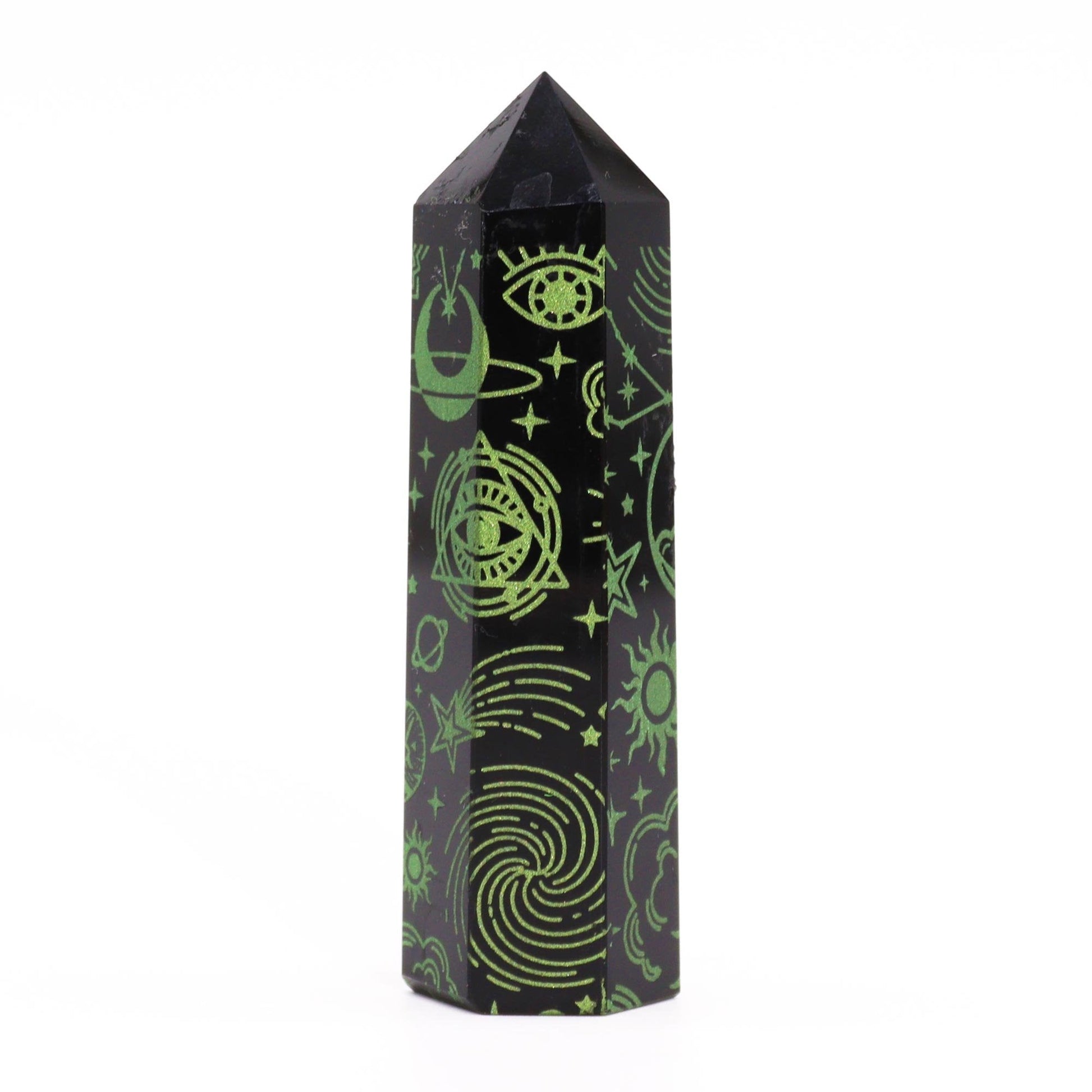 Forest Green Black Obsidian Obelisk | #product_category# - OneRoofGifts