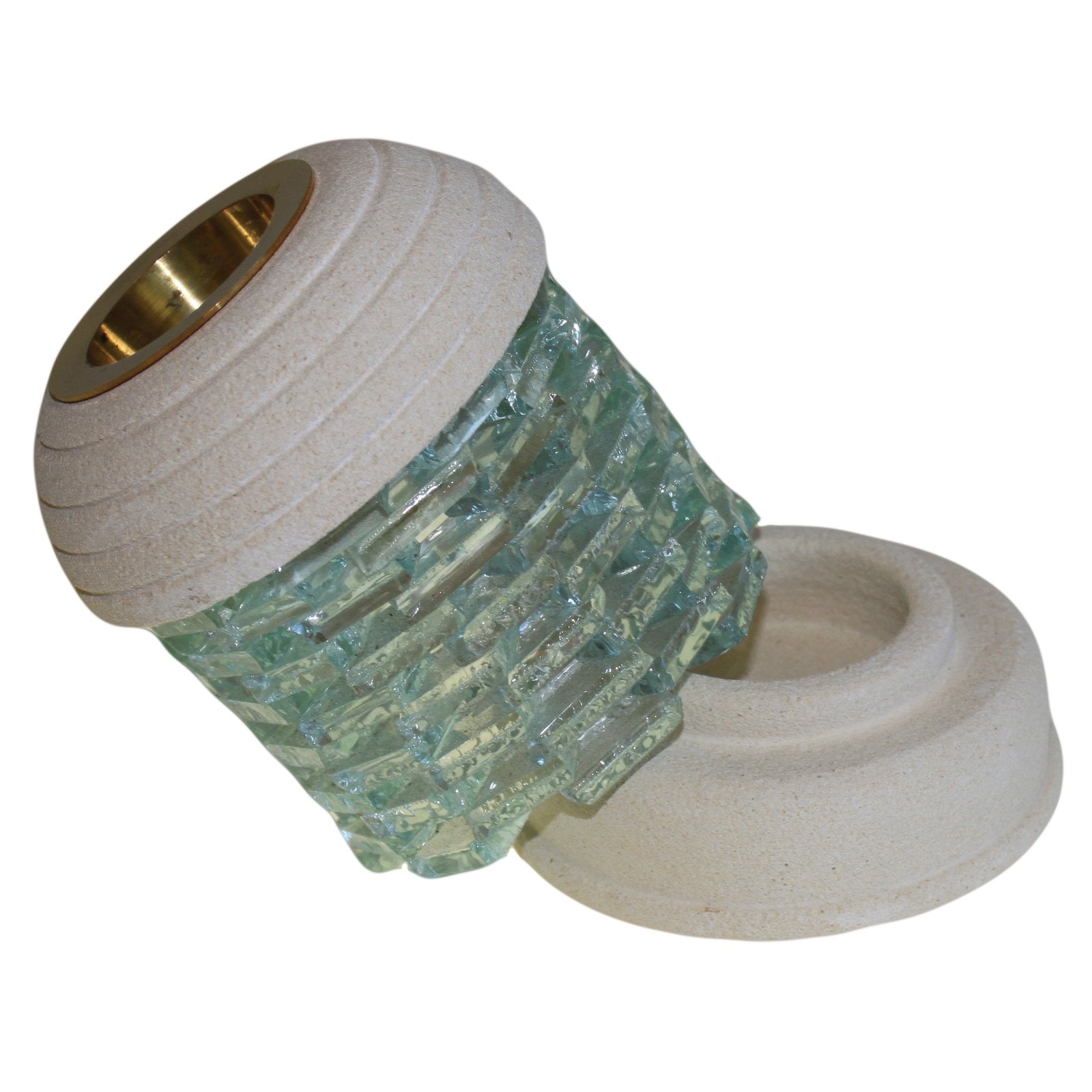 Glass Round Oil Burner with Brick Stone Design | #product_category# - OneRoofGifts