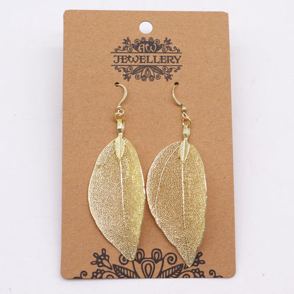 Gold Leaf Bravery Earrings | #product_category# - OneRoofGifts