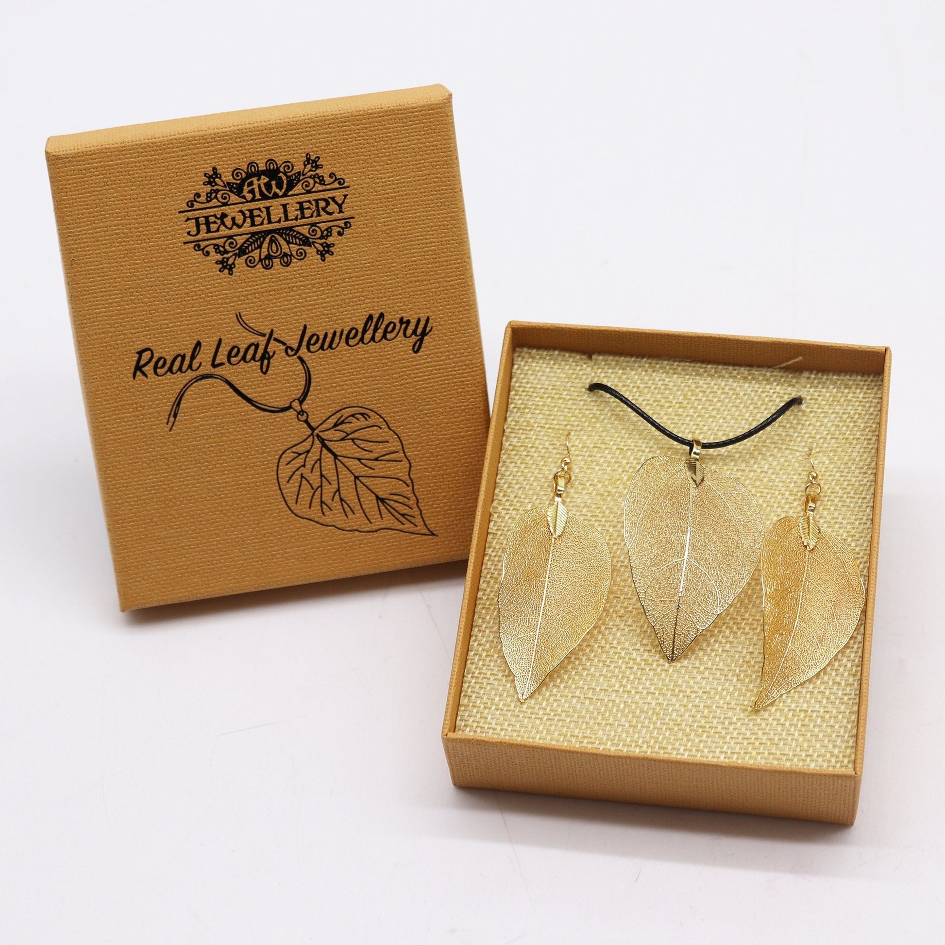 Gold Leaf Bravery Necklace and Earring Set | #product_category# - OneRoofGifts
