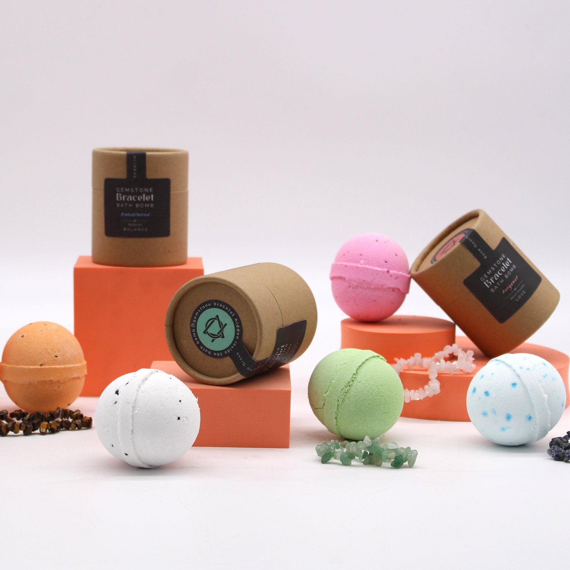 Green Aventurine Gemstone Bracelet Bath Bomb | #product_category# - OneRoofGifts