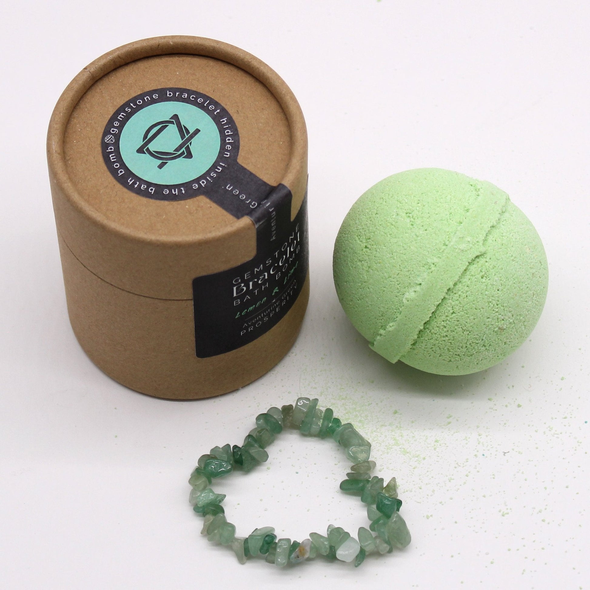 Green Aventurine Gemstone Bracelet Bath Bomb | #product_category# - OneRoofGifts