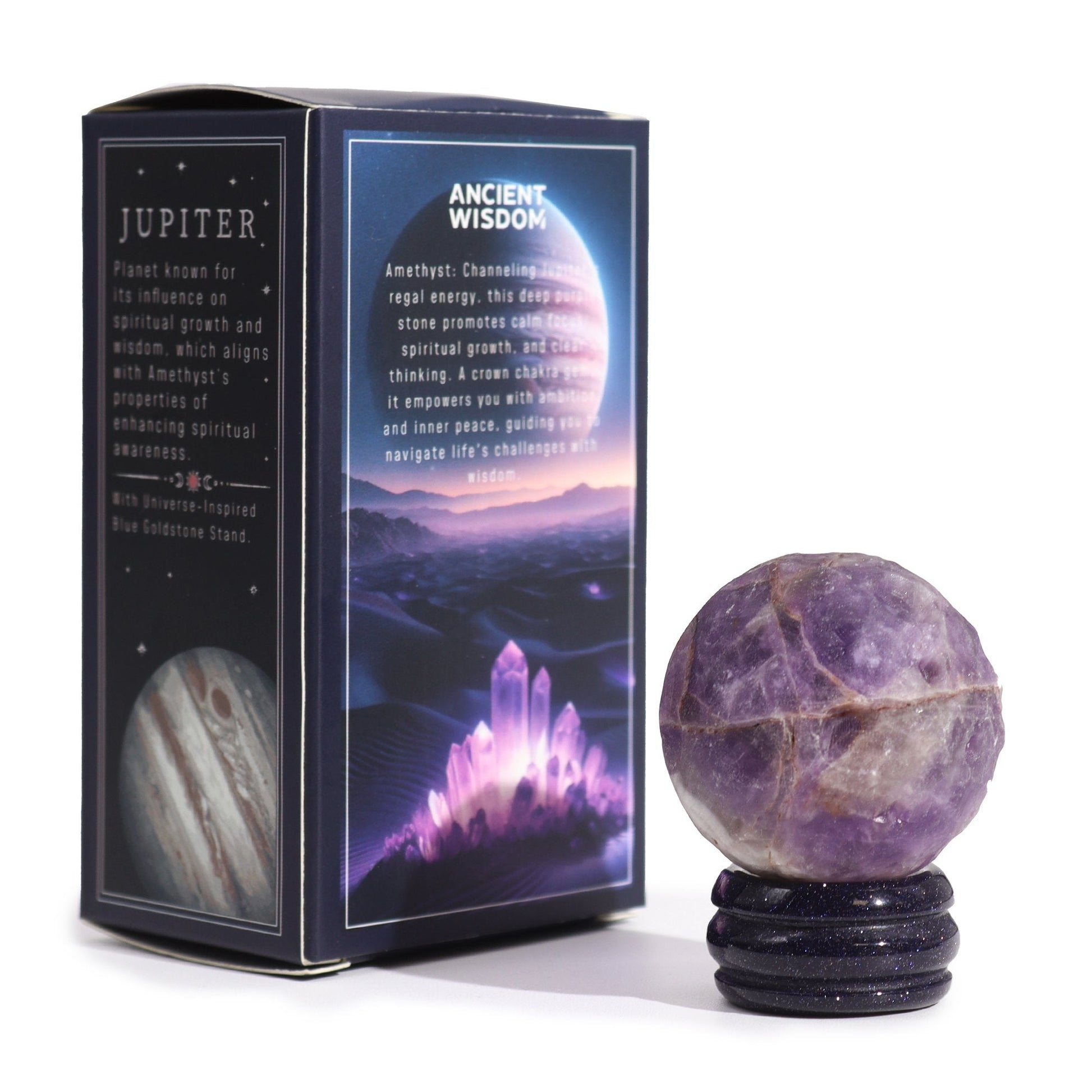 Jupiter Amethyst Planet on Goldstone Stand | #product_category# - OneRoofGifts