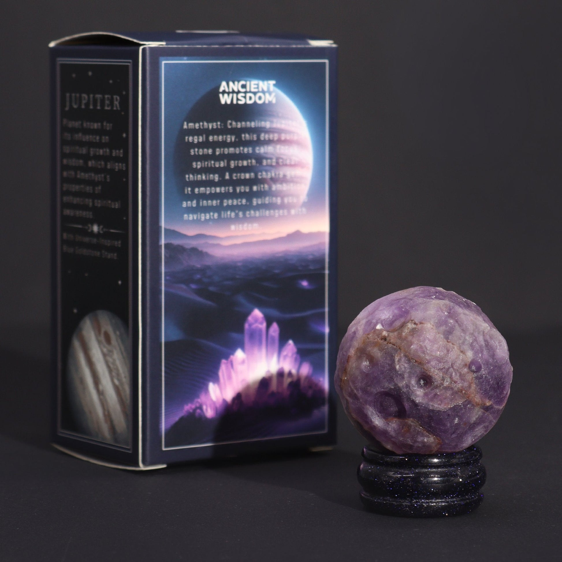 Jupiter Amethyst Planet on Goldstone Stand | #product_category# - OneRoofGifts