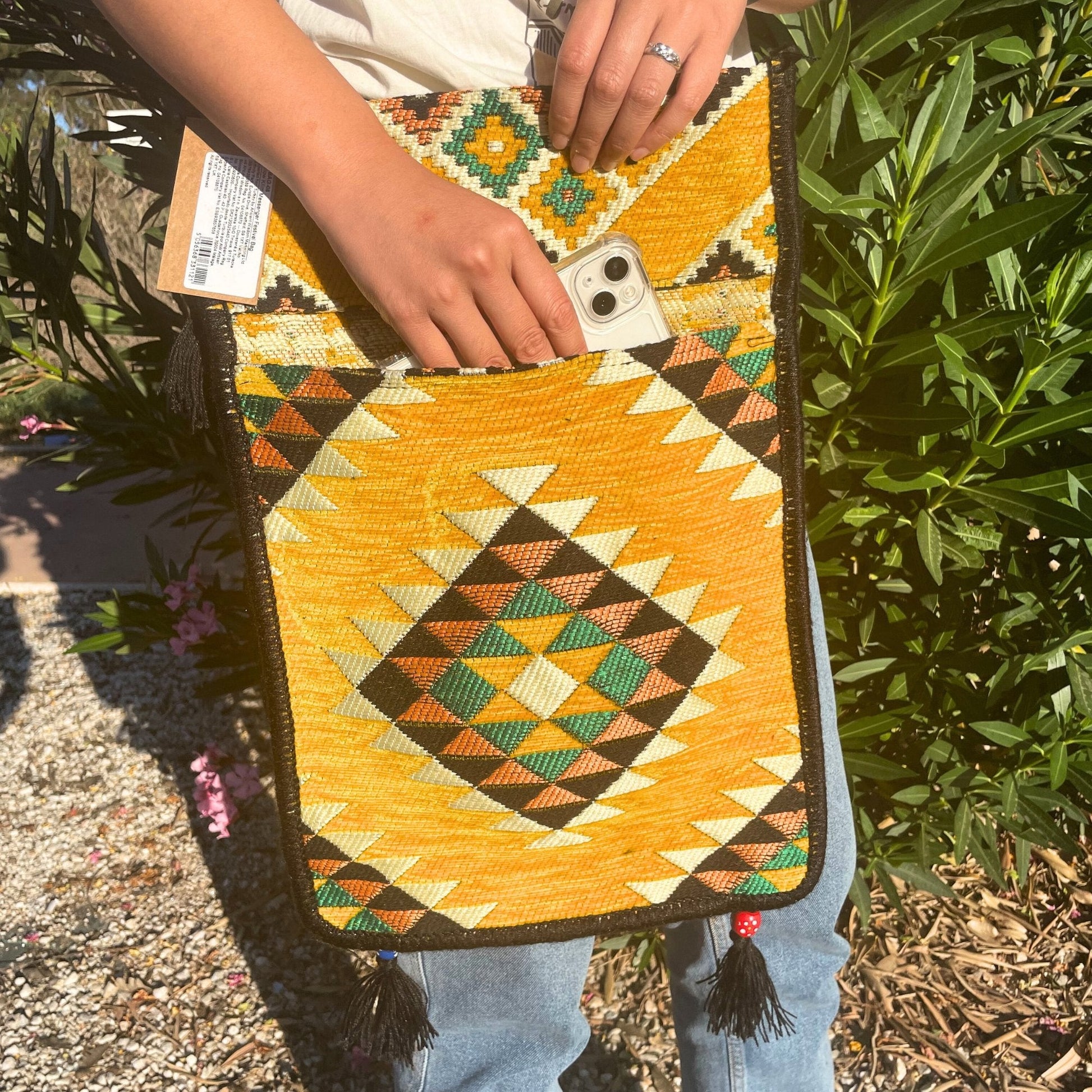 Kilim Festival Messenger Bag - Yellow | #product_category# - OneRoofGifts