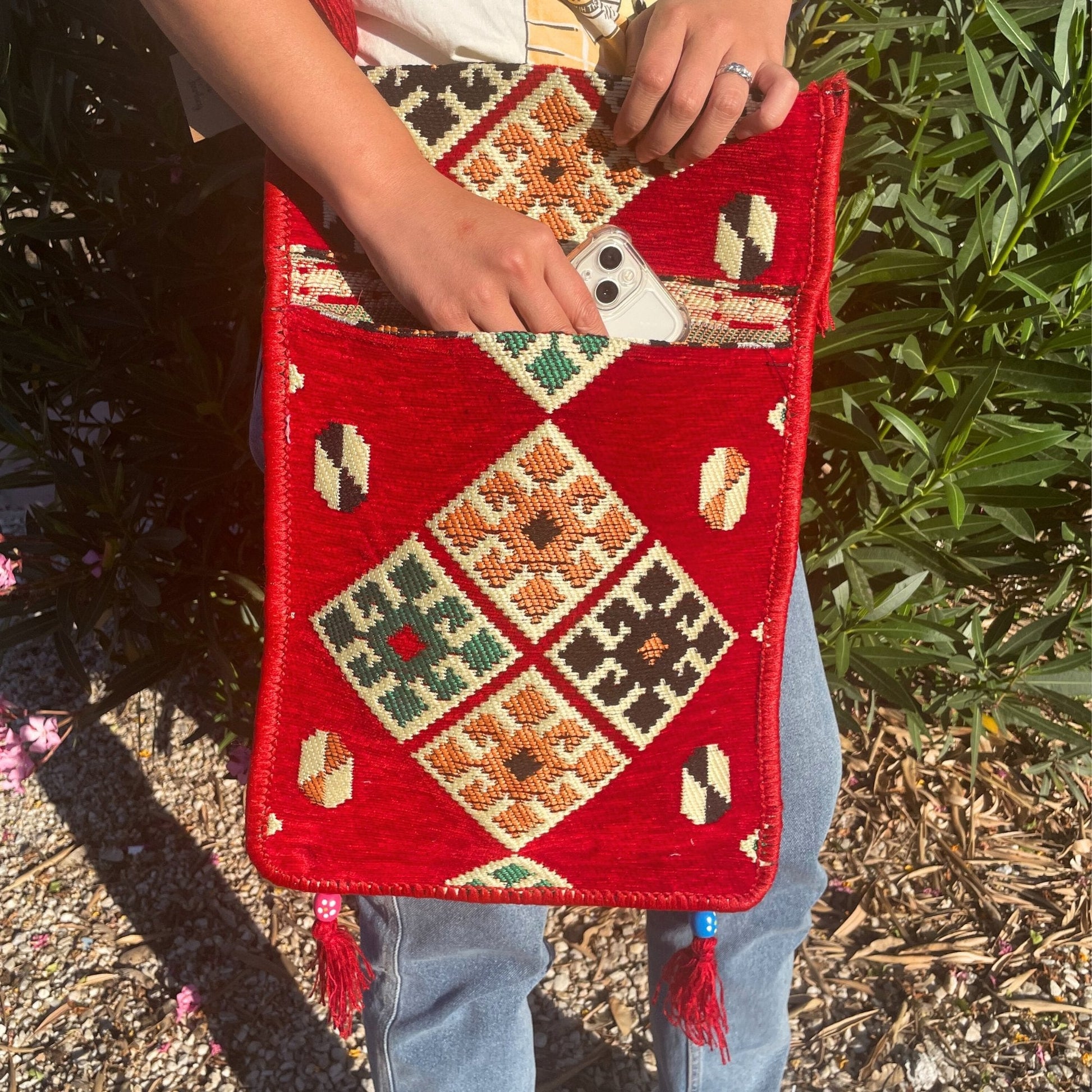 Kilim Messenger Bag - Red | #product_category# - OneRoofGifts