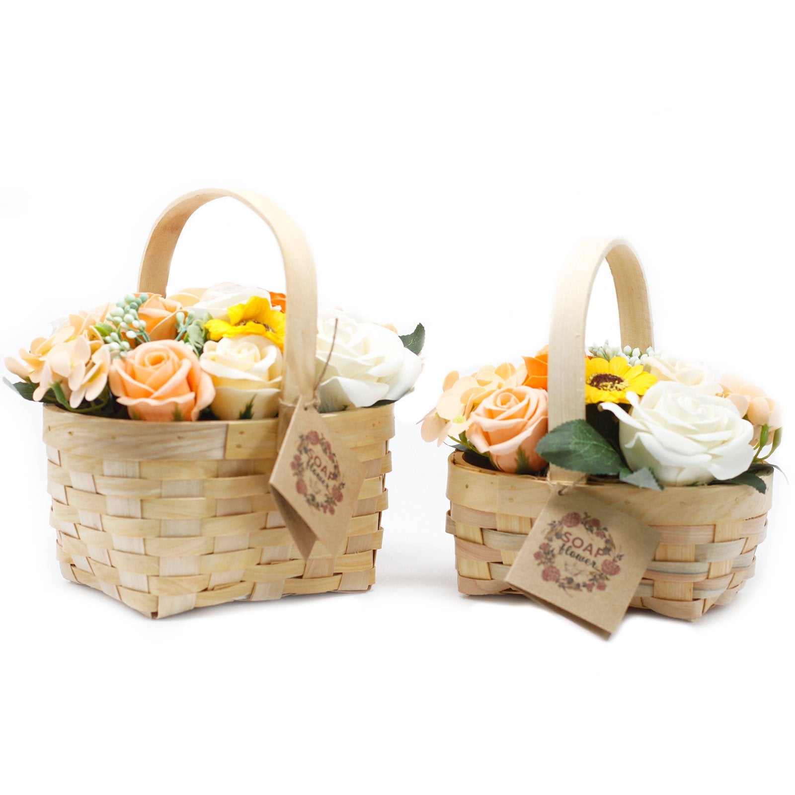 Large Orange Floral Arrangement in Wicker Basket | #product_category# - OneRoofGifts