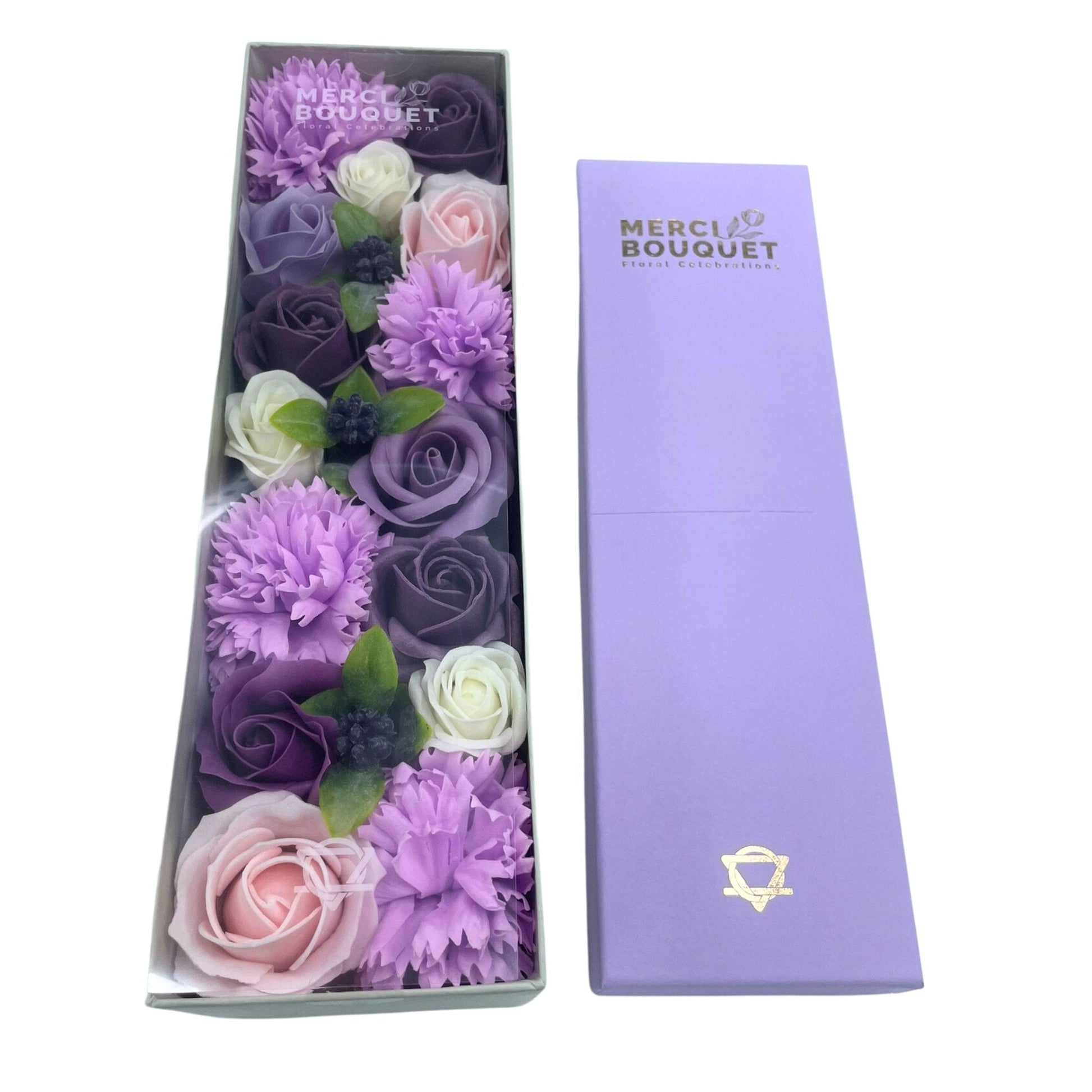 Lavender, Rose, and Carnation Long Box Arrangement | #product_category# - OneRoofGifts