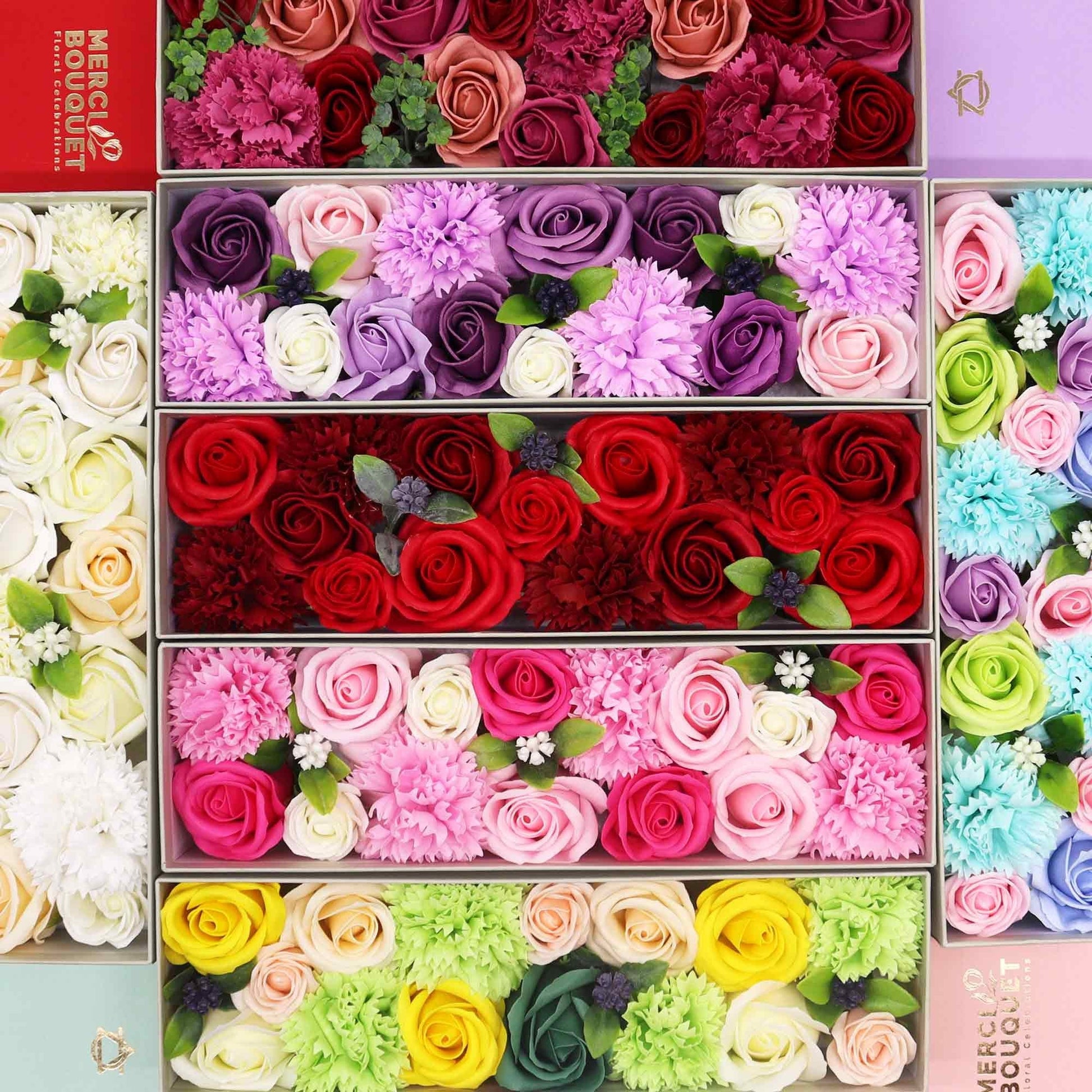 Lavender, Rose, and Carnation Long Box Arrangement | #product_category# - OneRoofGifts