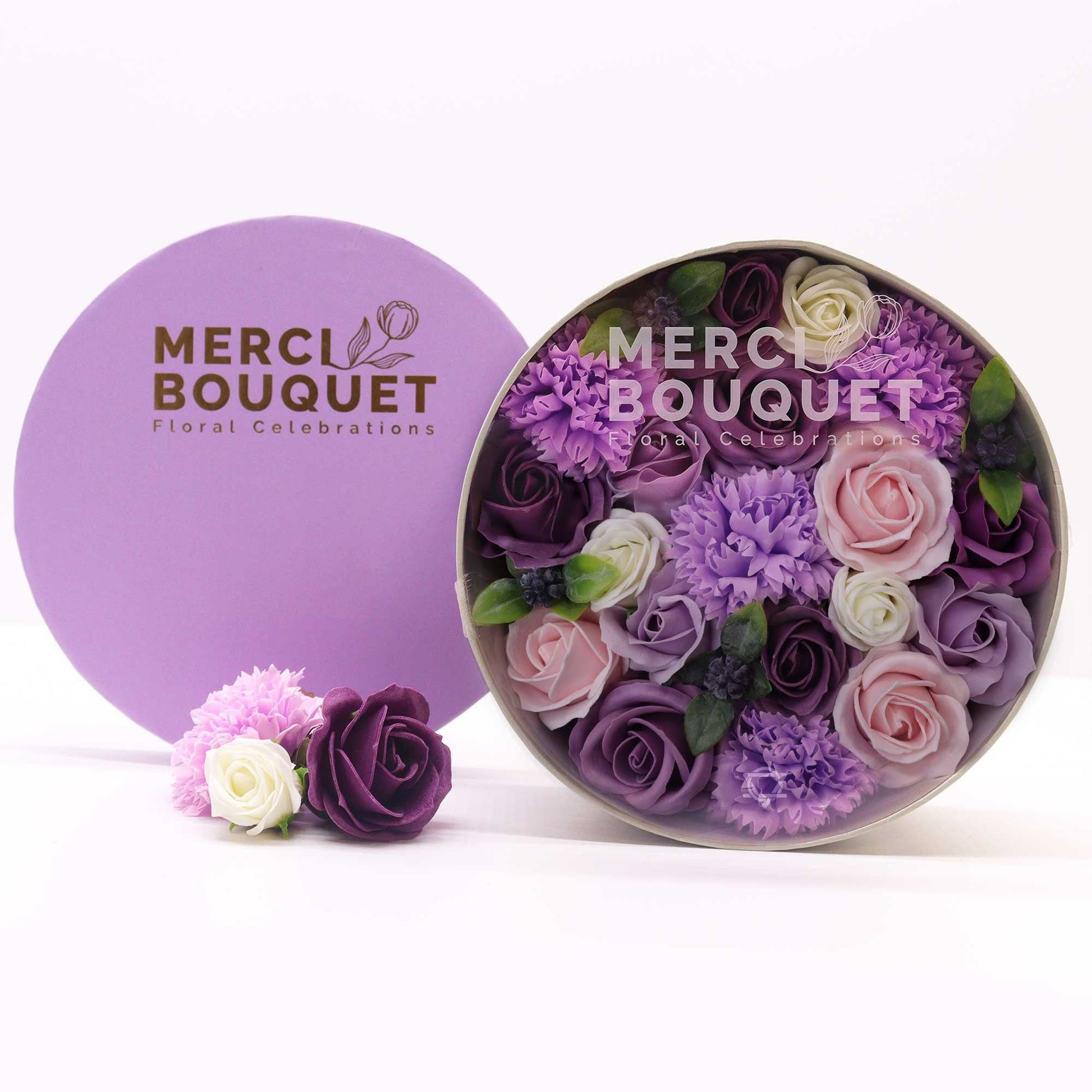 Lavender, Rose, and Carnation Round Box | #product_category# - OneRoofGifts