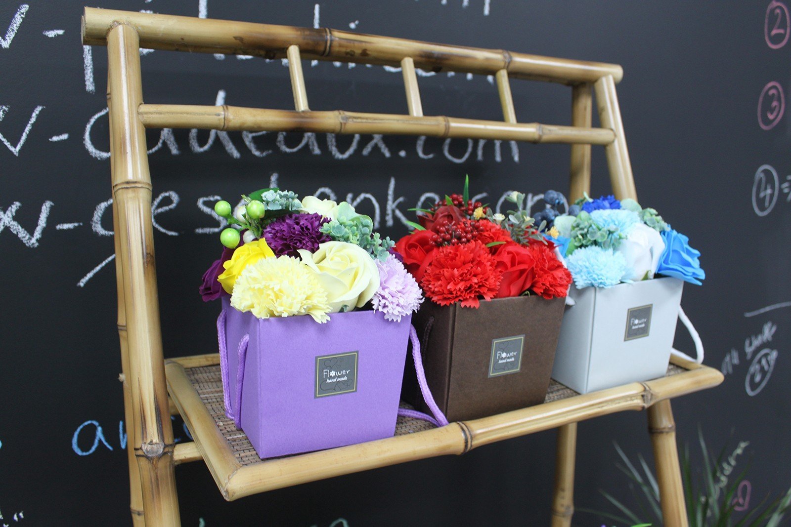 Lavender, Rose, and Carnation Soap Flower Bouquet | #product_category# - OneRoofGifts