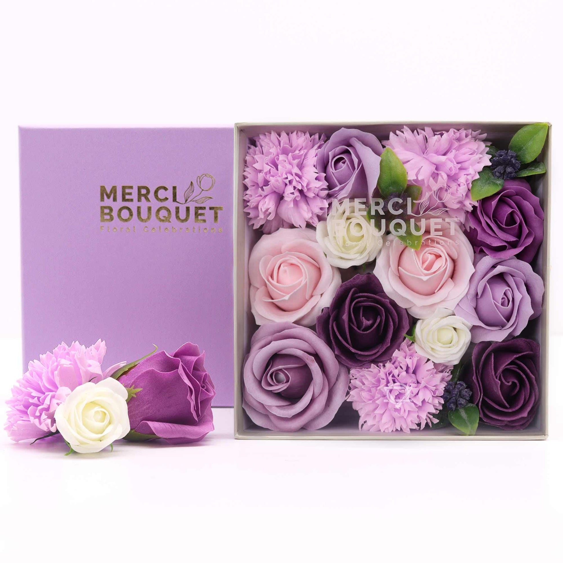 Lavender, Rose, and Carnation Square Box | #product_category# - OneRoofGifts
