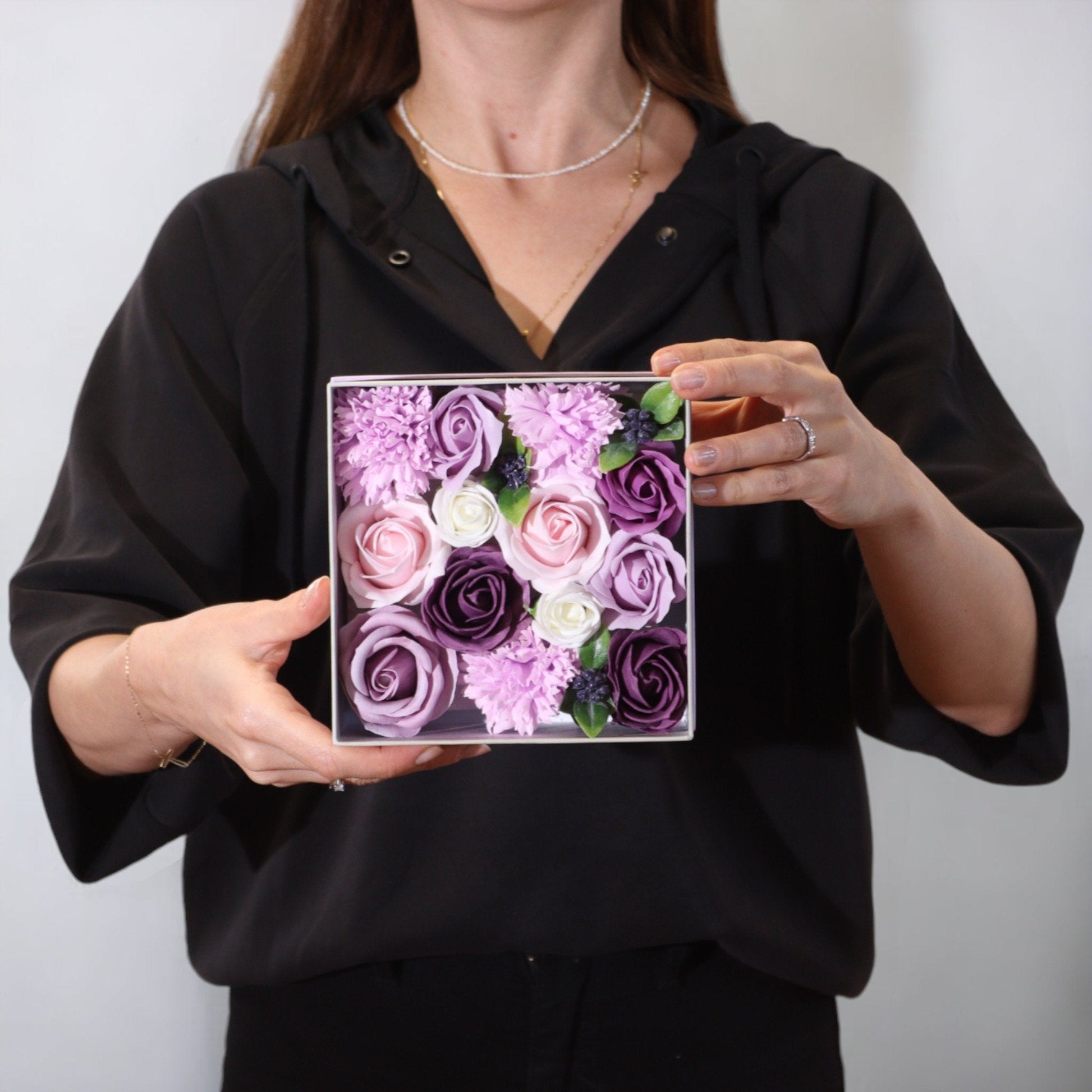 Lavender, Rose, and Carnation Square Box | #product_category# - OneRoofGifts