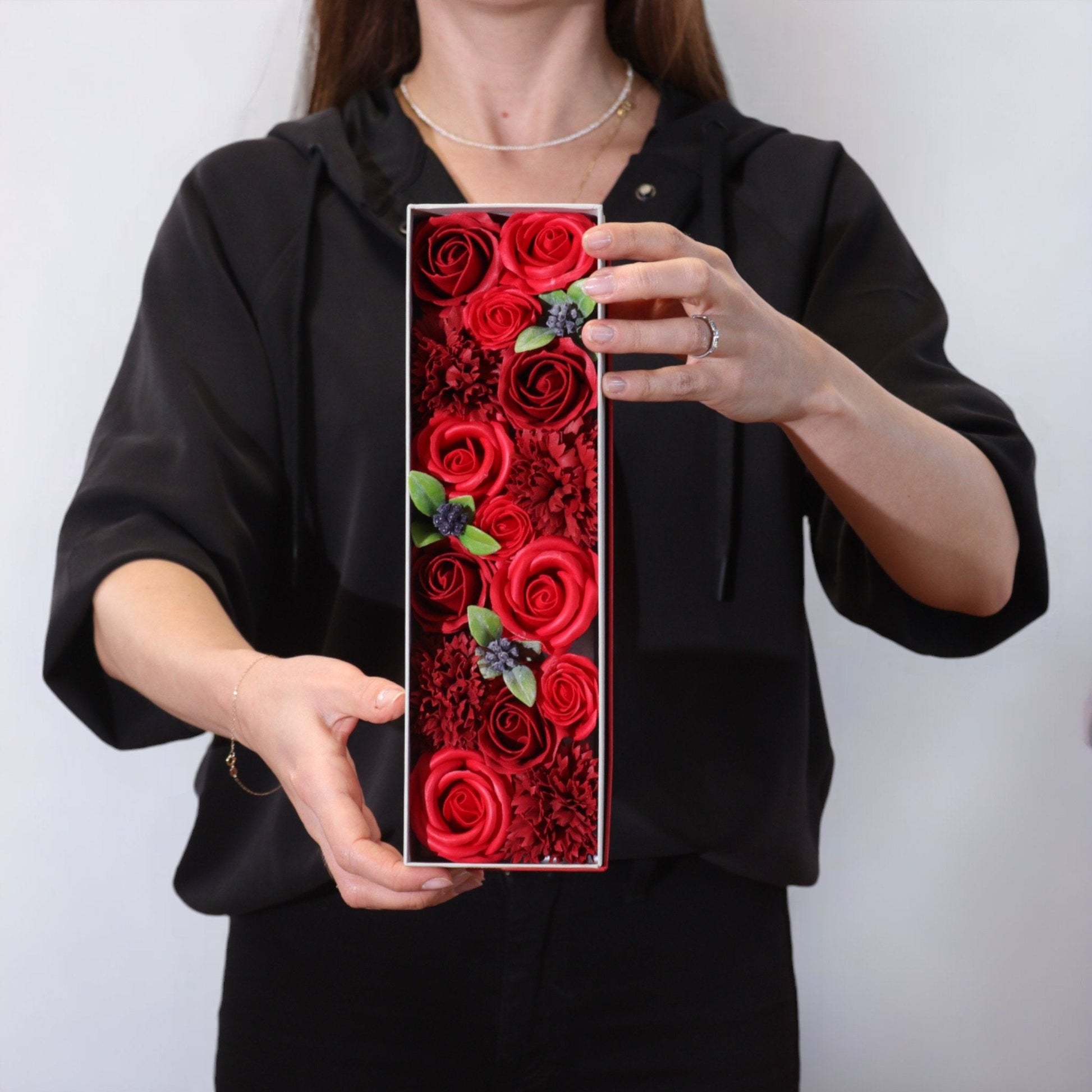 Long Box of Classic Red Roses | #product_category# - OneRoofGifts