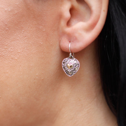Mandala Hearts Earrings in Silver and Gold | #product_category# - OneRoofGifts