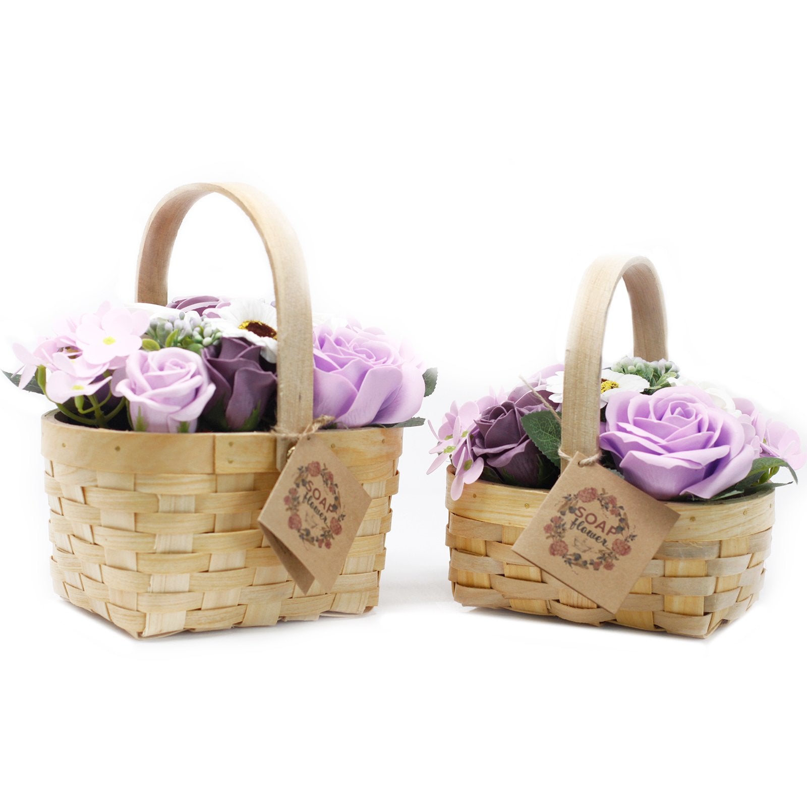 Medium Lilac Bouquet Arrangement in Wicker Basket | #product_category# - OneRoofGifts