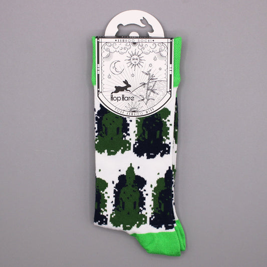 M/L Hop Hare Bamboo Socks - Bali Buddha Design | #product_category# - OneRoofGifts