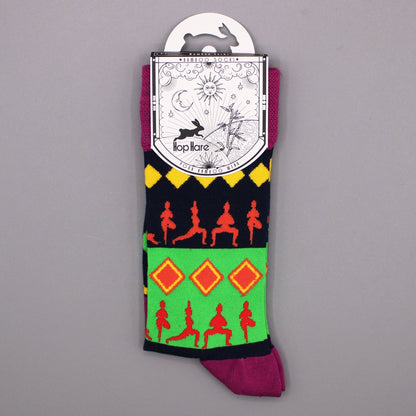 M/L Hop Hare Yoga Poses Bamboo Socks | #product_category# - OneRoofGifts