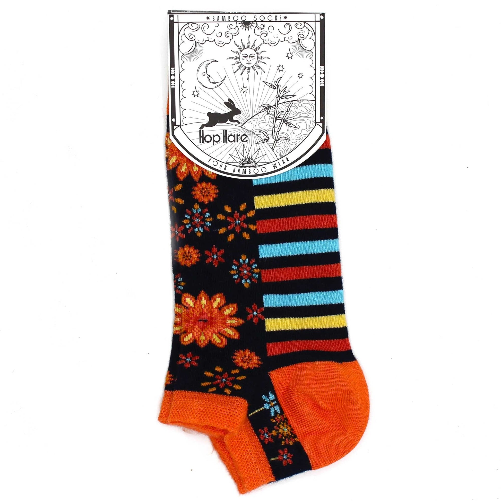 M/L (Size 7.5 - 11.5) Hop Hare Bamboo Low Cut Socks - Mandala Flowers | #product_category# - OneRoofGifts