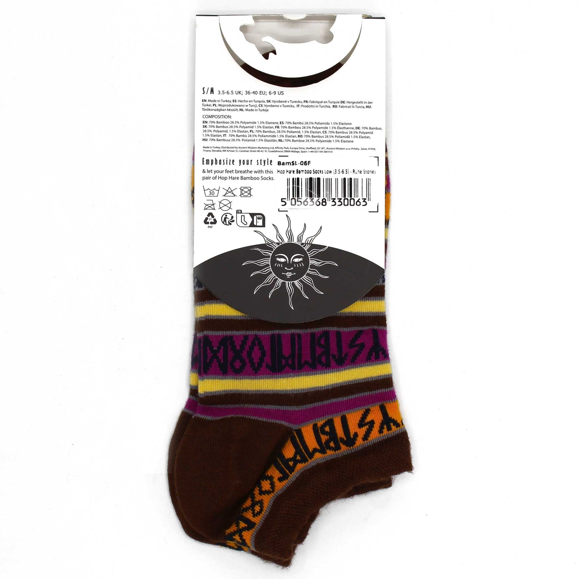 M/L (Size 7.5 - 11.5) Hop Hare Bamboo Low Cut Socks - Rune Stones | #product_category# - OneRoofGifts