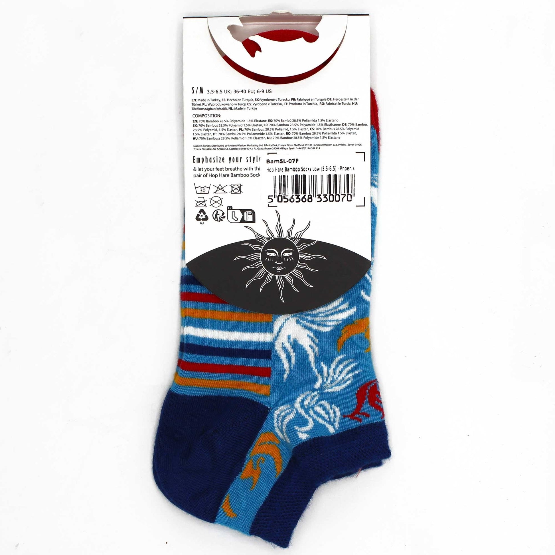 M/L (Size 7.5 - 11.5) Hop Hare Low Bamboo Socks - Phoenix | #product_category# - OneRoofGifts